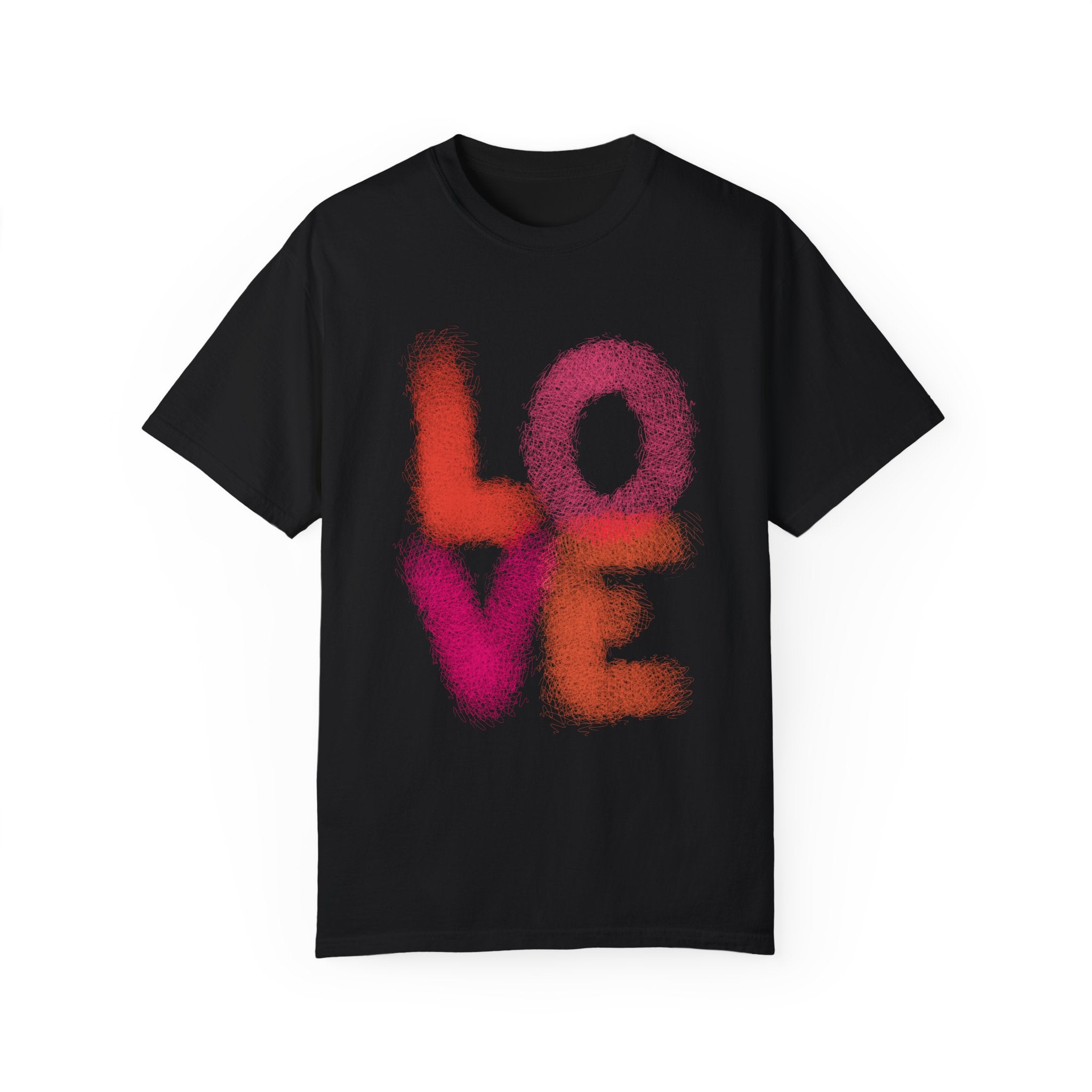 LOVE SCRIBBLES Unisex Garment-Dyed T-shirt