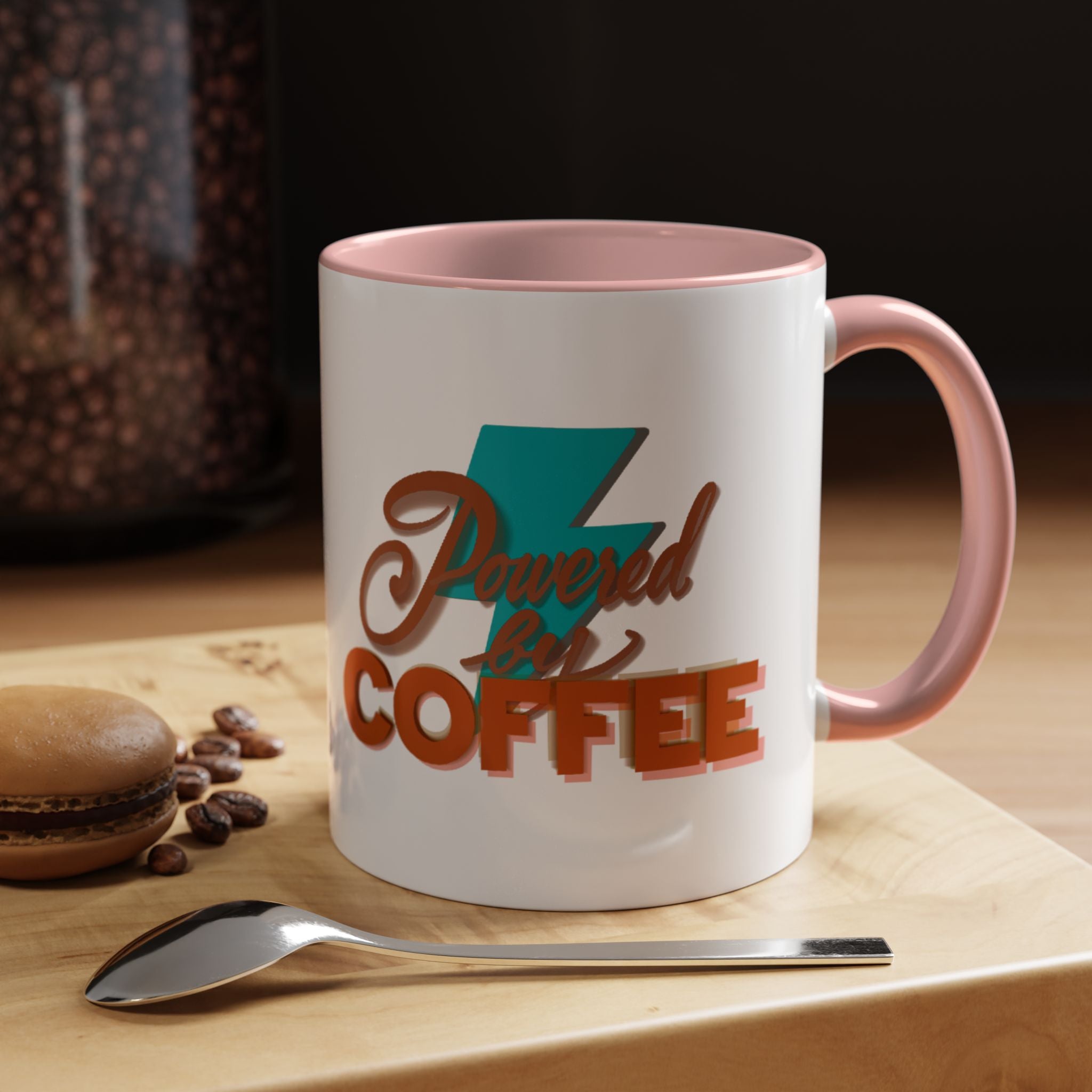 POWERED BY COFFEE Accent Coffee Mug (11 oz)