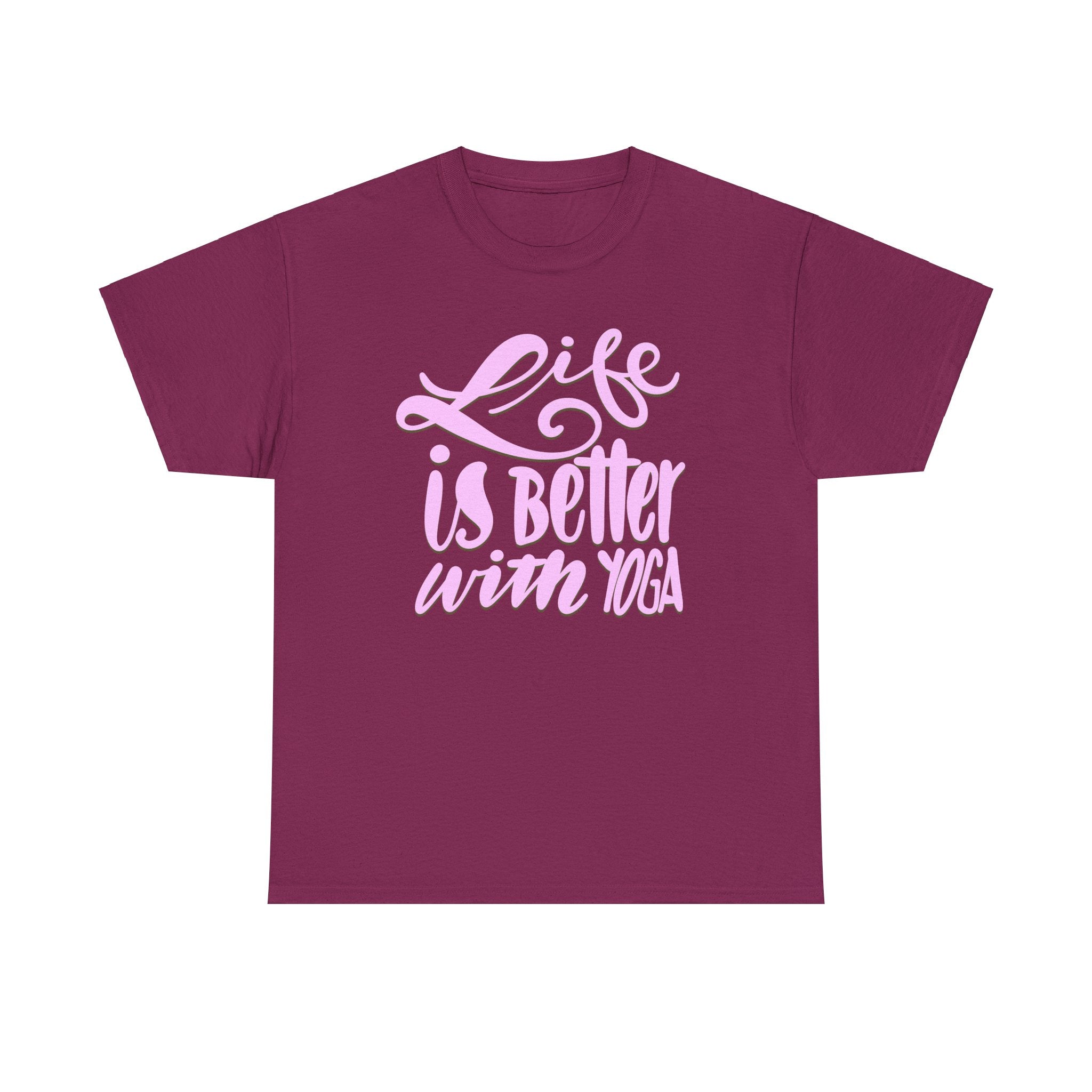 LIFE IS BETTER WITH YOGA Unisex Heavy Cotton Tee