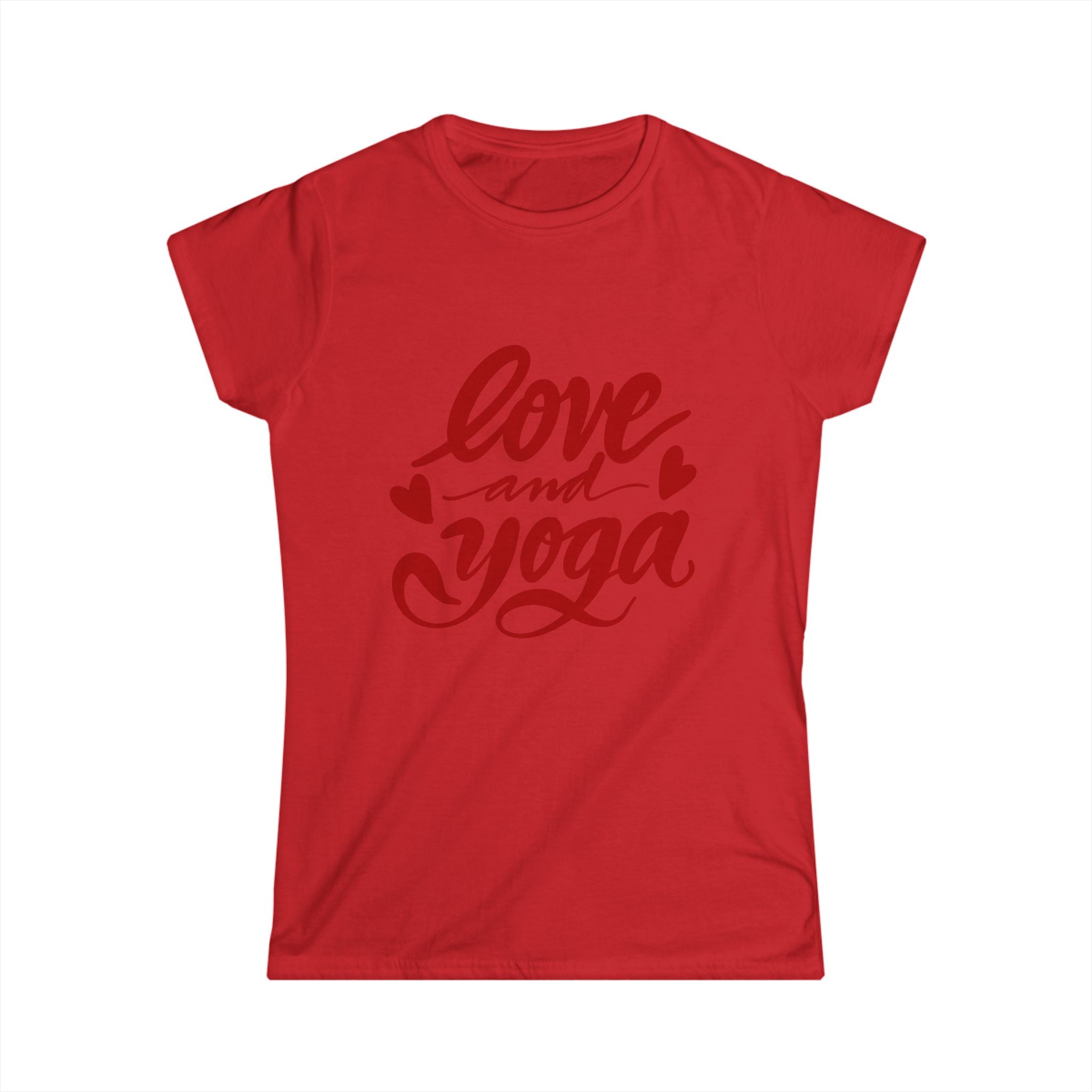 Women's Tee - Love and Yoga original hand drawn calligraphy