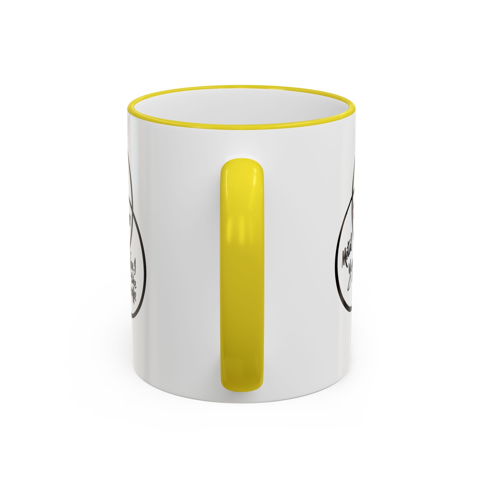 Metal Yoga Venn Diagram Mug — Funny Coffee Lover Accent Rim & Handle Mug (11oz/15oz)