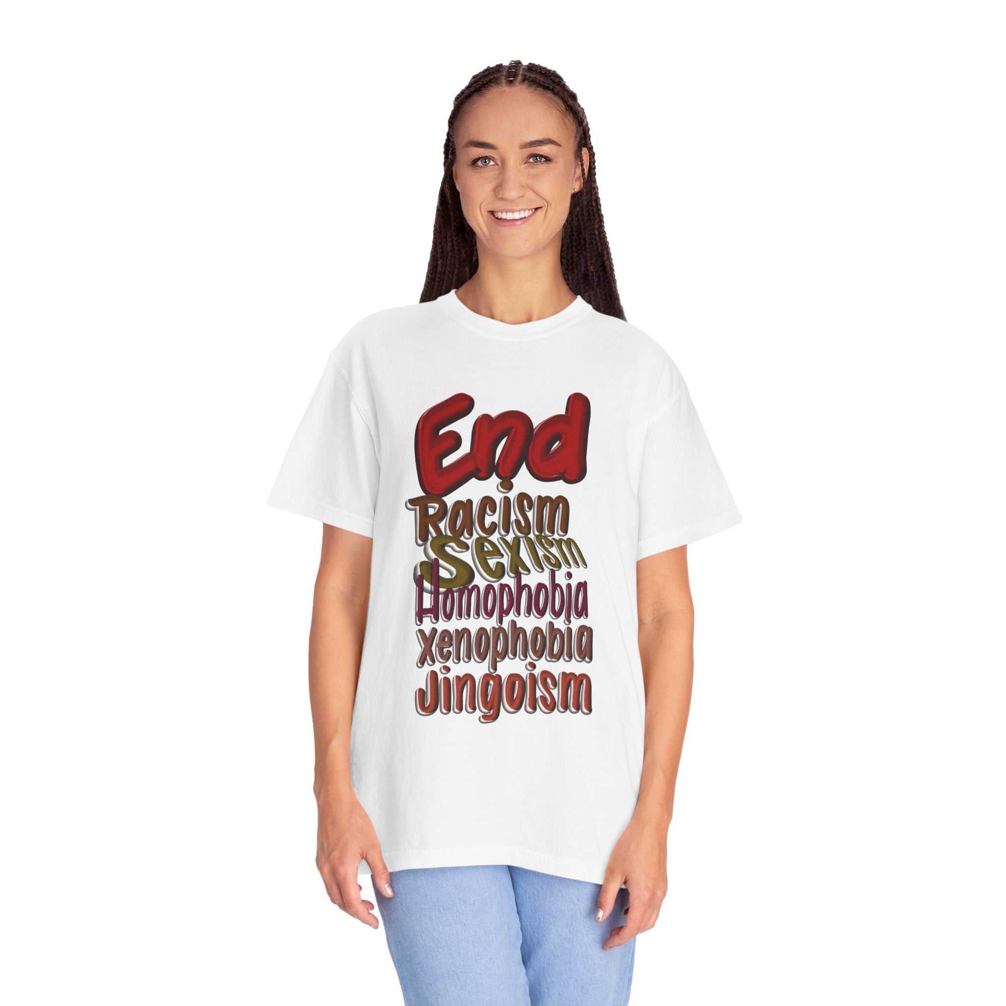 END RACISM Unisex Garment-Dyed T-shirt