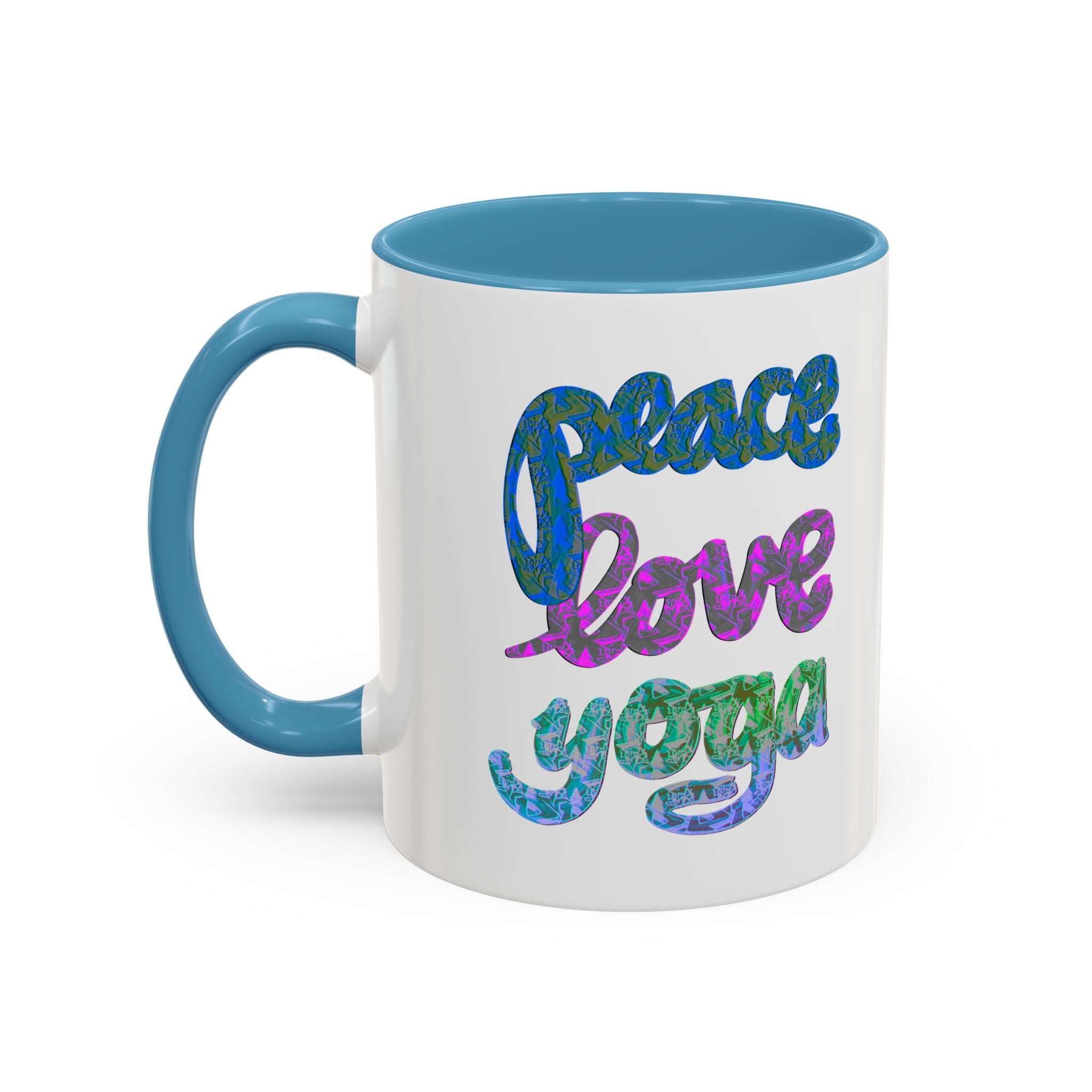 PEACE LOVE YOGA Accent Coffee Mug (11 oz)