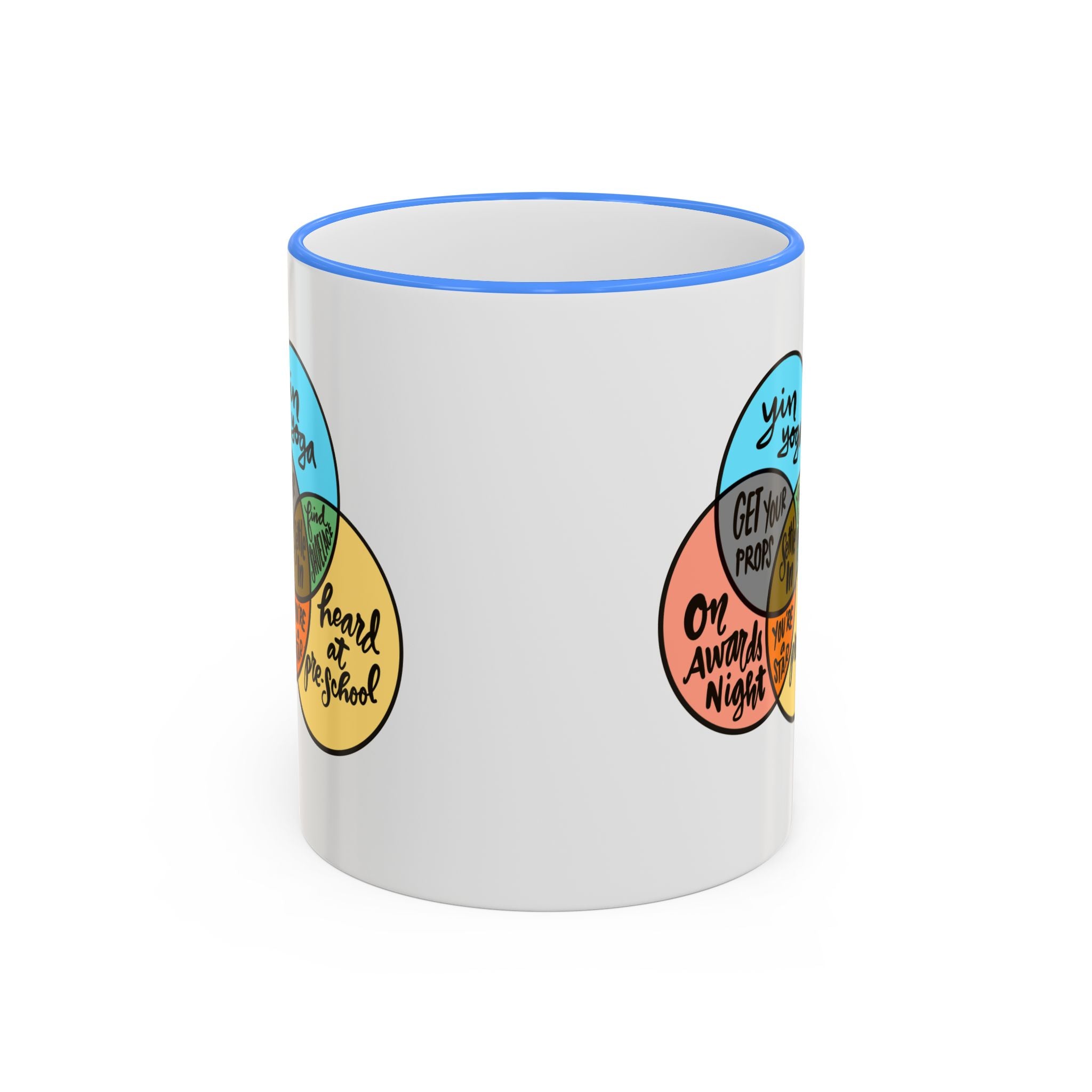 Yin Yoga Venn diagram Accent Rim & Handle Mug 11 oz