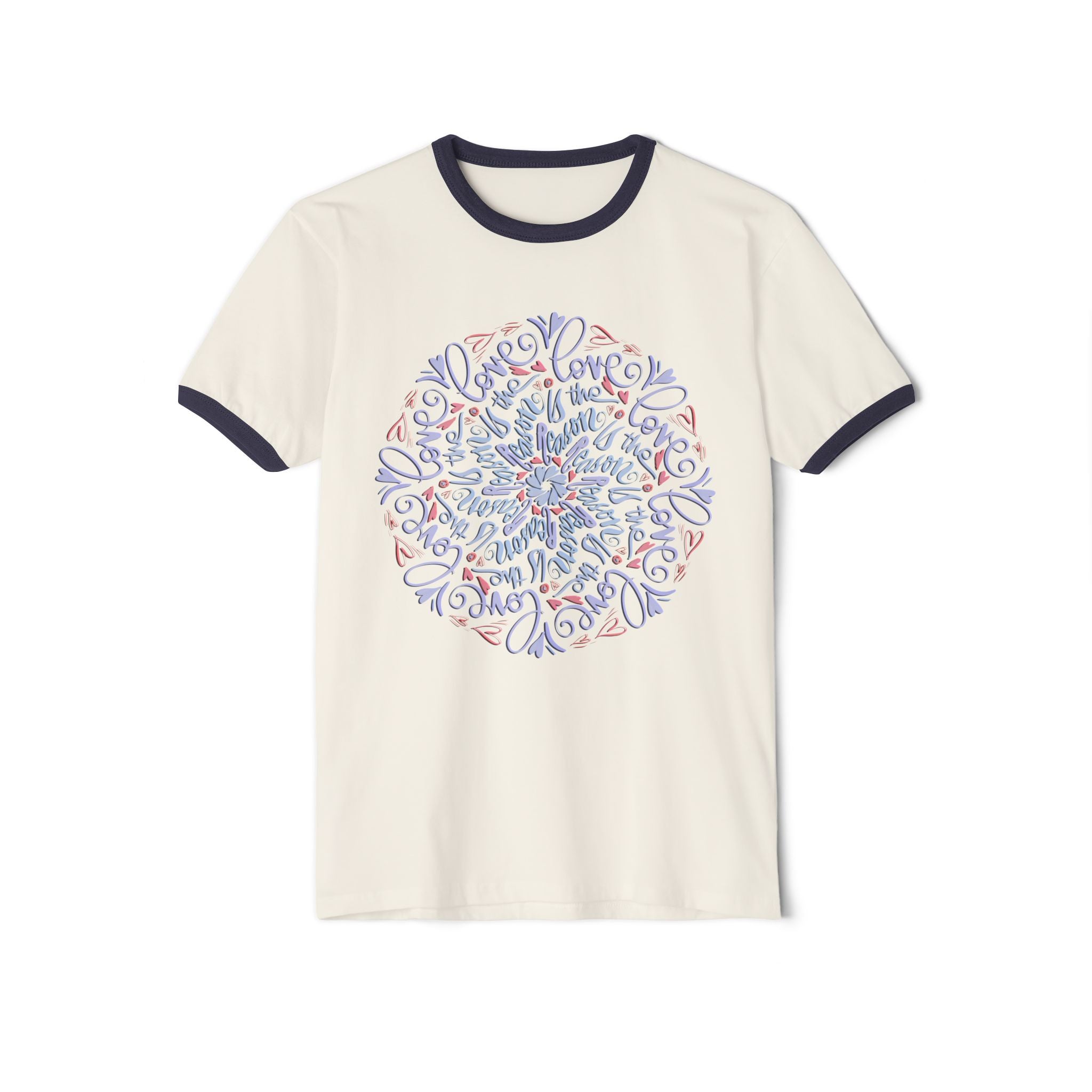 Inspirational Love Mandala Unisex Cotton Ringer T-Shirt