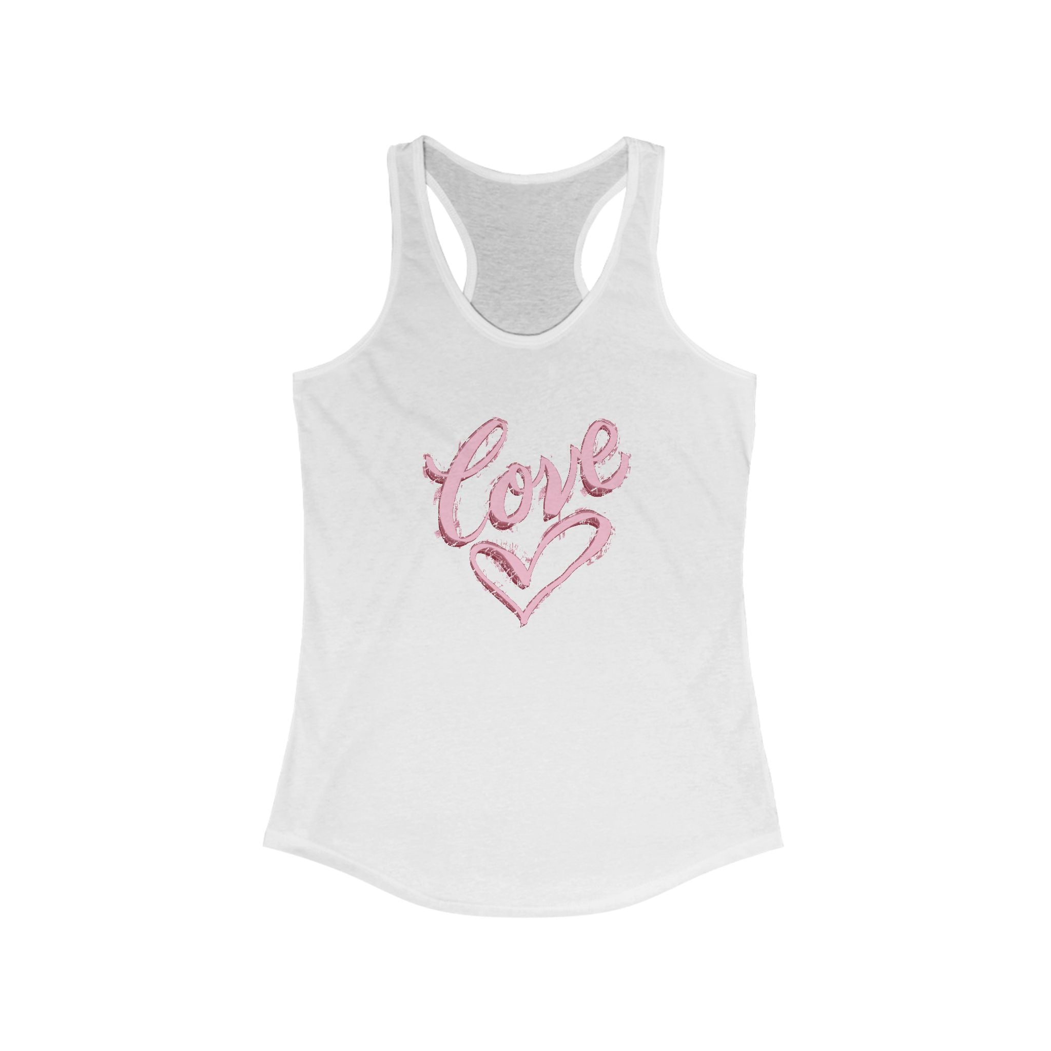 Love Heart Women's Racerback Tank Top - Perfect for Summer & Casual Wear