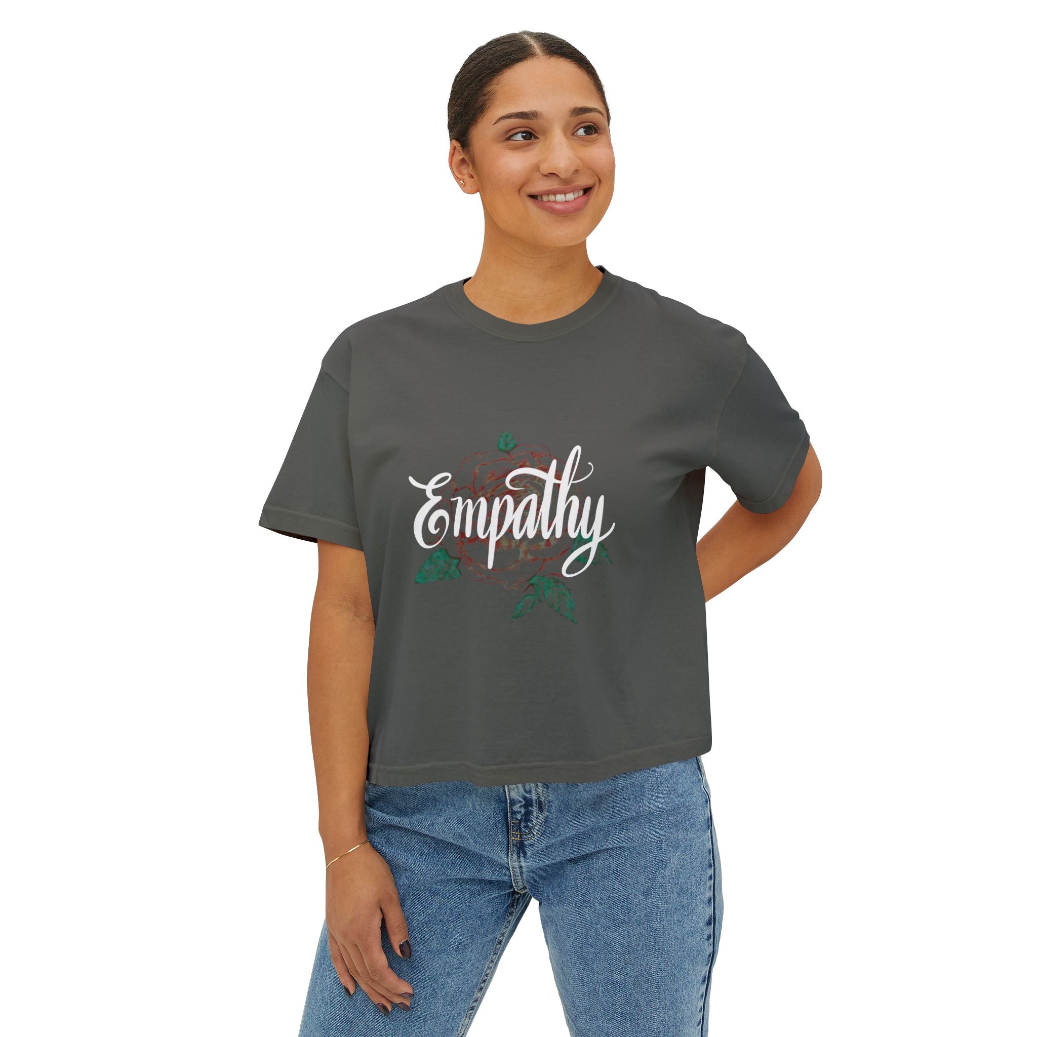 Empathy Women's Boxy Tee - Modern Style Graphic T-Shirt