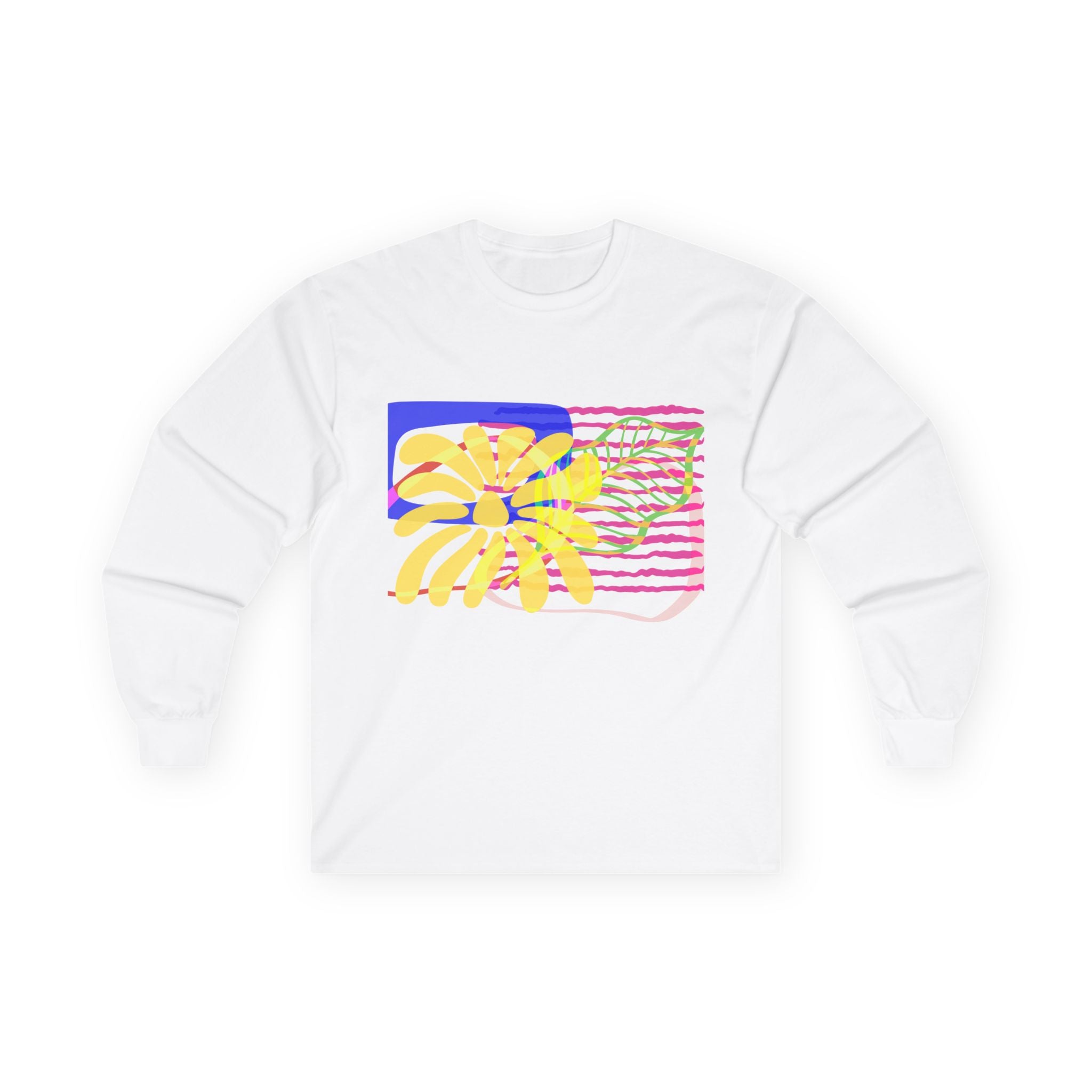 Vibrant Tropical Print Long Sleeve Tee - Perfect for Summer & Beach Vibes