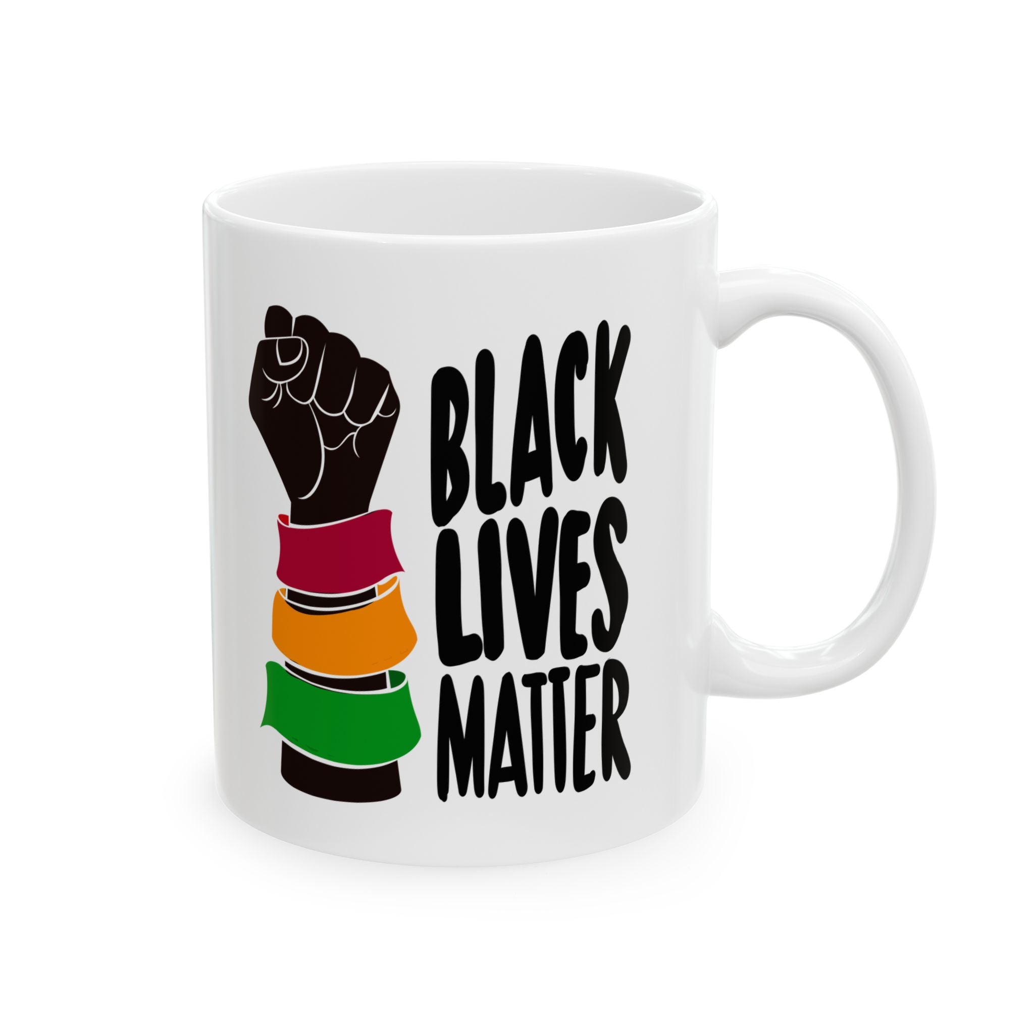 Empowerment Ceramic Mug - 11oz | 'Black Lives Matter' & Fist Design