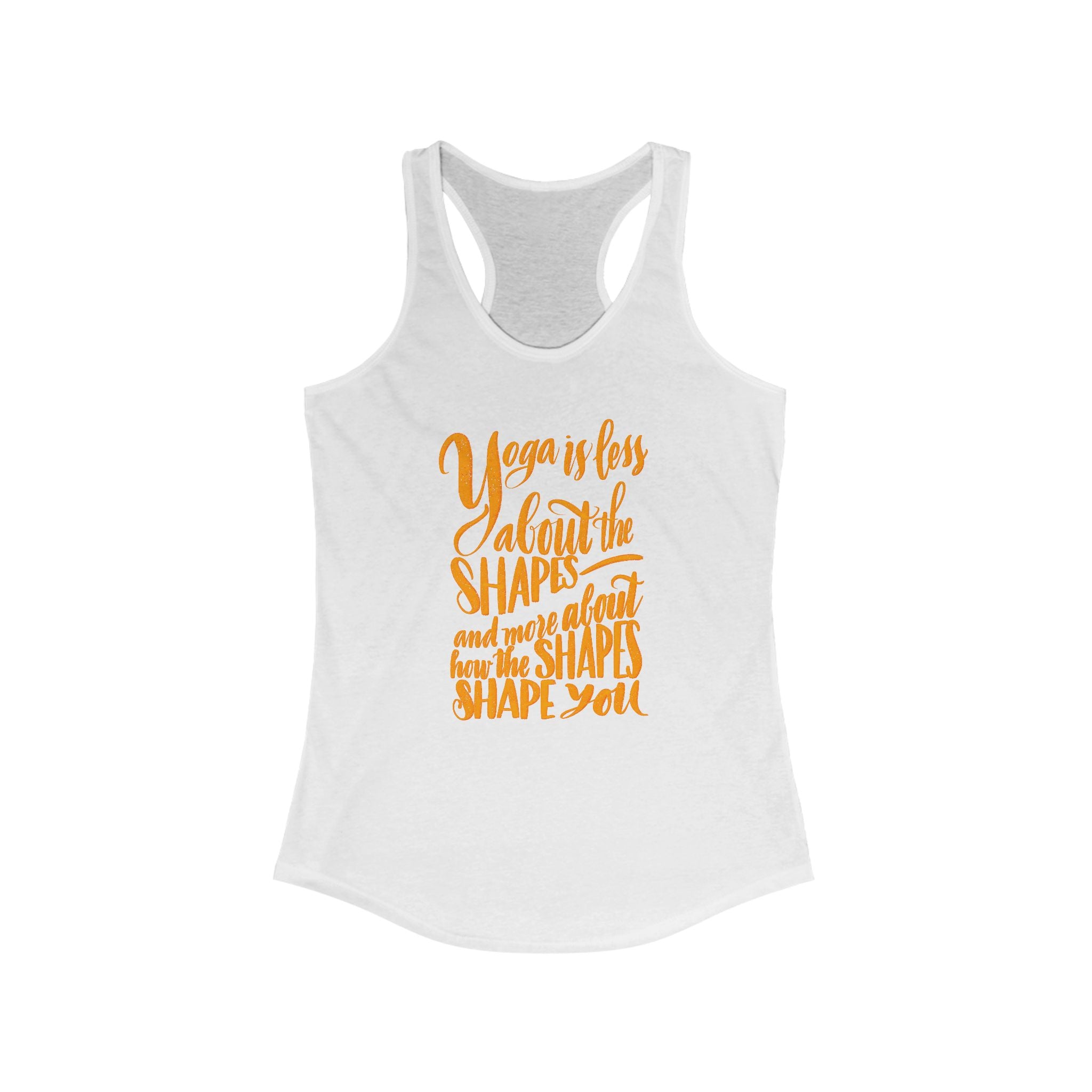 Yoga Shapes Inspirational Racerback Tank, Workout Top, Fitness Apparel, Gift for Yogis, Activewear, Casual Summer Shirt