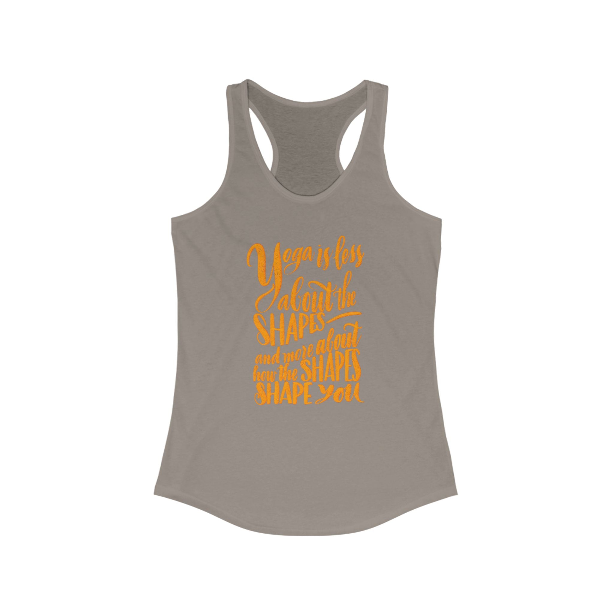 Yoga Shapes Inspirational Racerback Tank, Workout Top, Fitness Apparel, Gift for Yogis, Activewear, Casual Summer Shirt