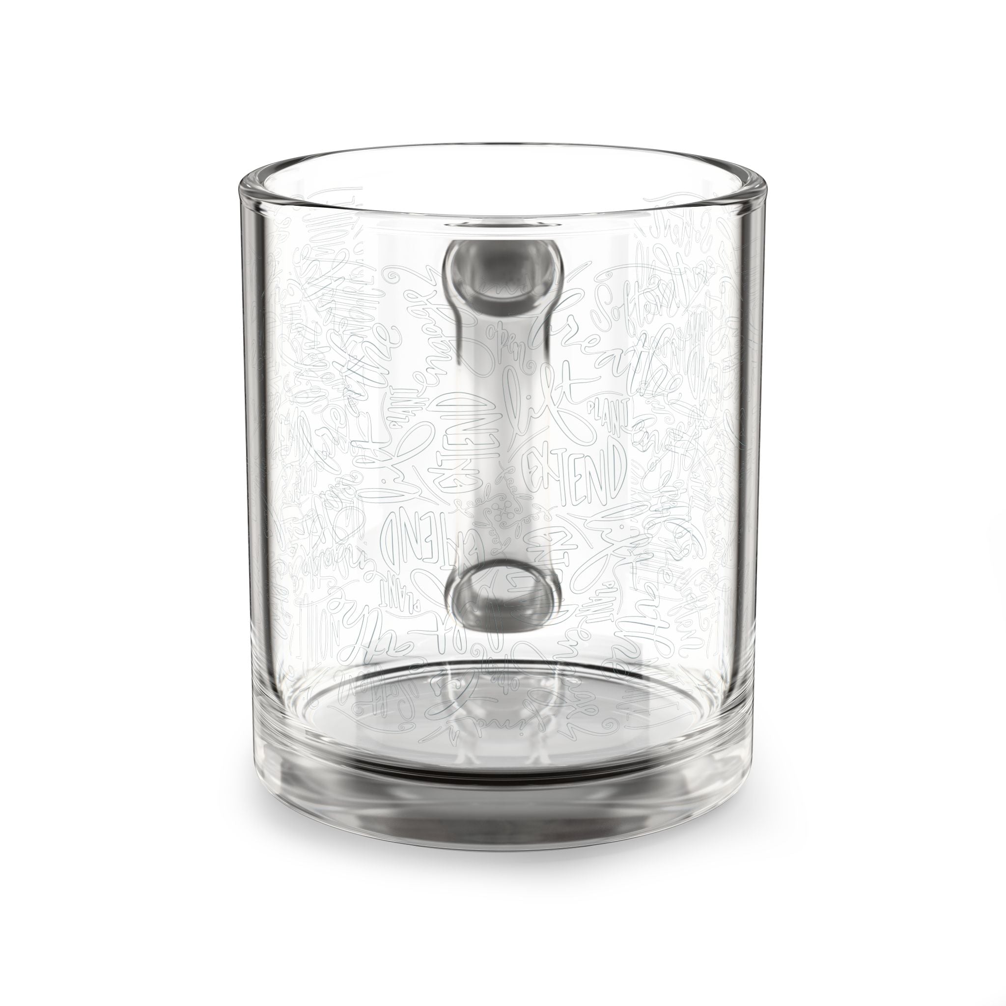 Stylish 10oz Glass Mug with Unique Yoga Terms Design - Perfect for Coffee Lovers and Gifting