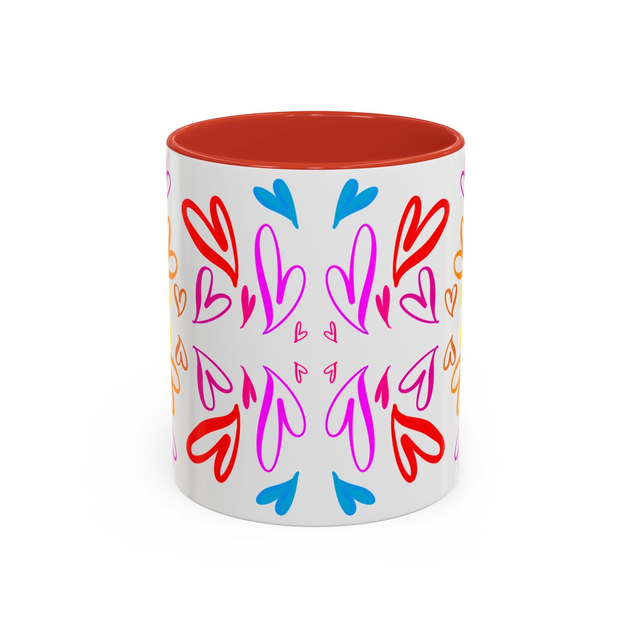 Colorful Heart Accent Coffee Mug | Perfect Gift for Valentine’s Day, Birthdays, Love Notes, and Cozy Mornings