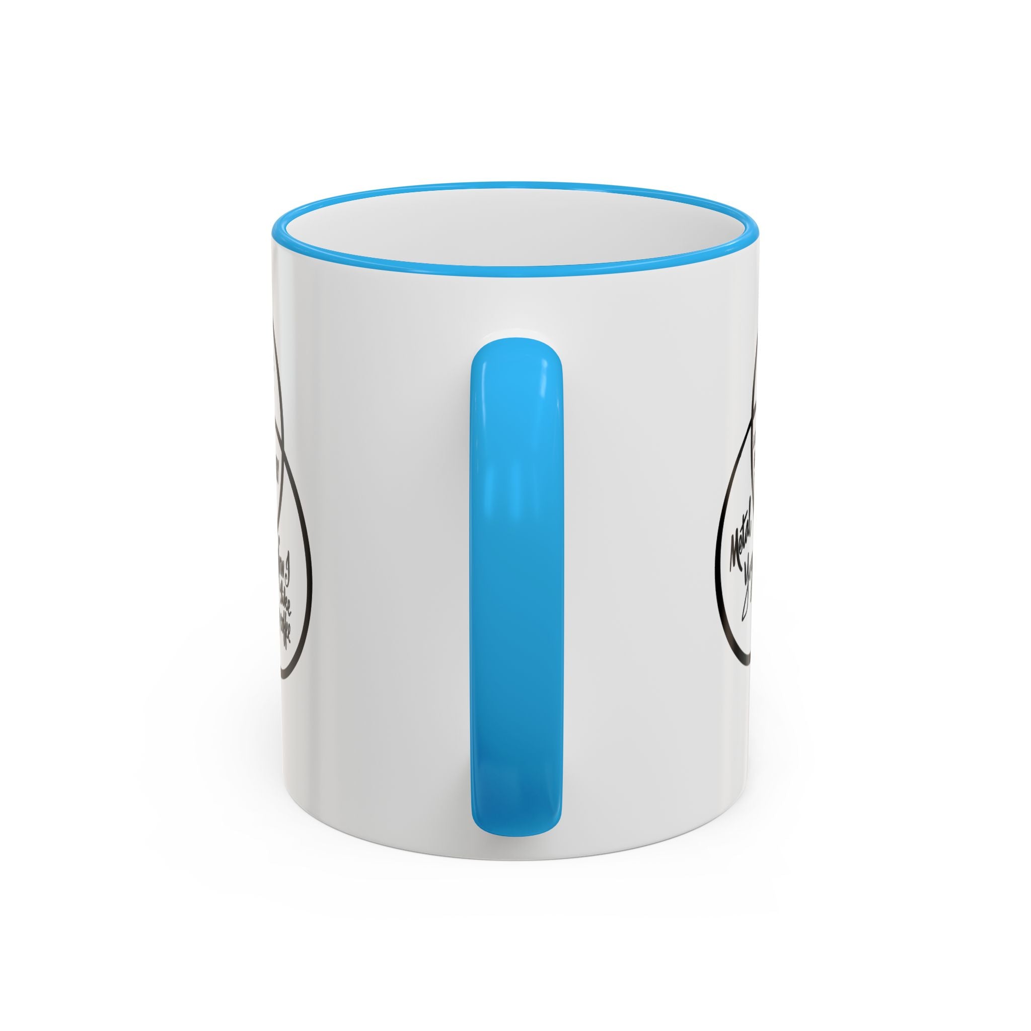 Metal Yoga Venn Diagram Mug — Funny Coffee Lover Accent Rim & Handle Mug (11oz/15oz)