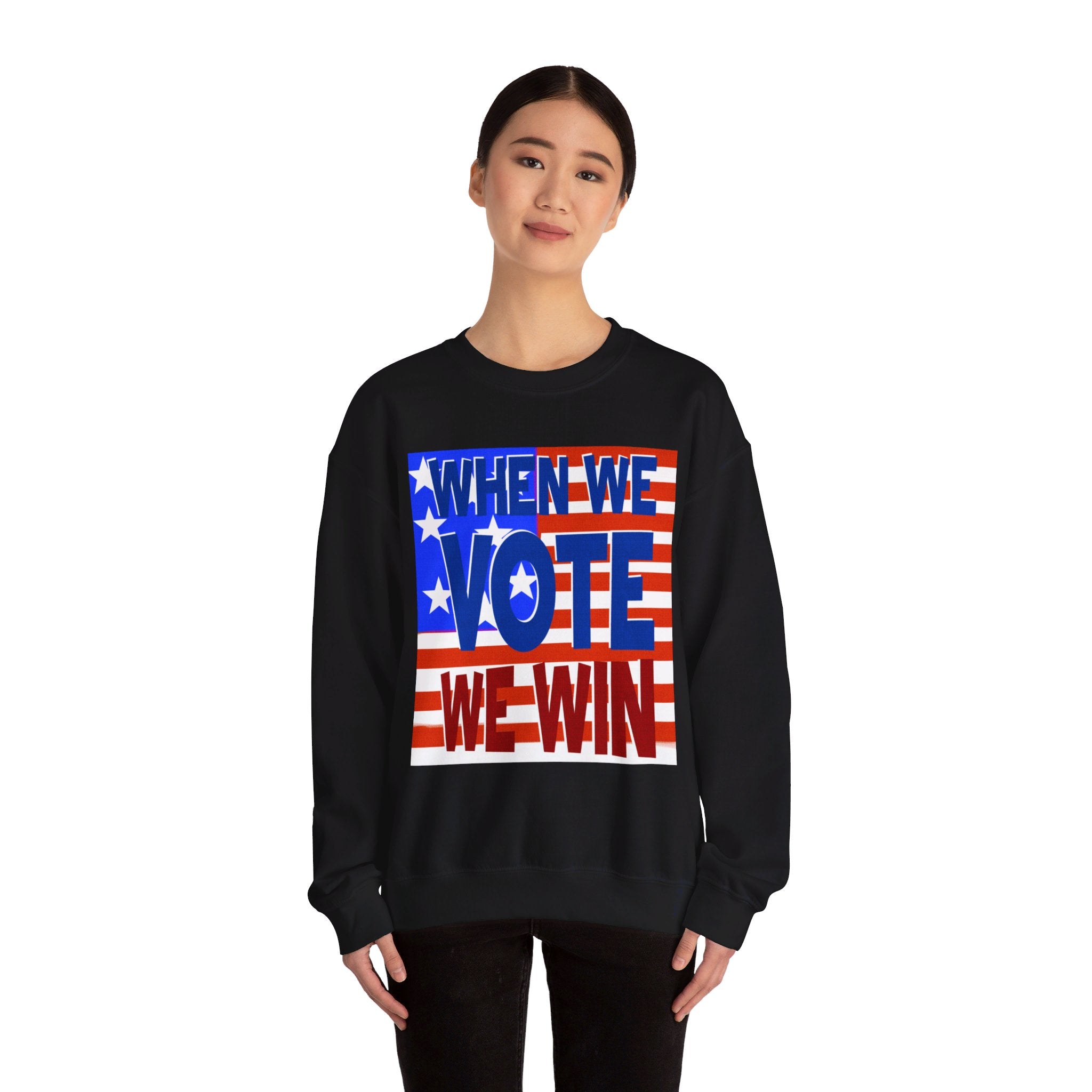 WHEN WE VOTE WE WIN Unisex Heavy Blend™ Crewneck Sweatshirt