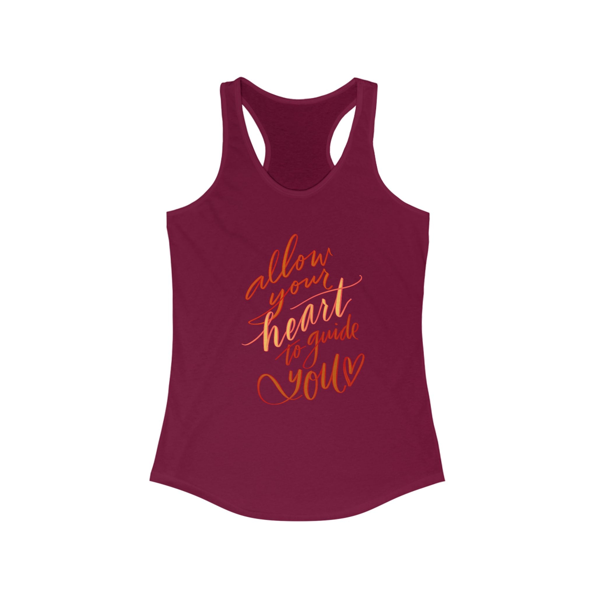 Inspirational Racerback Tank Top - "Allow Your Heart to Guide You"