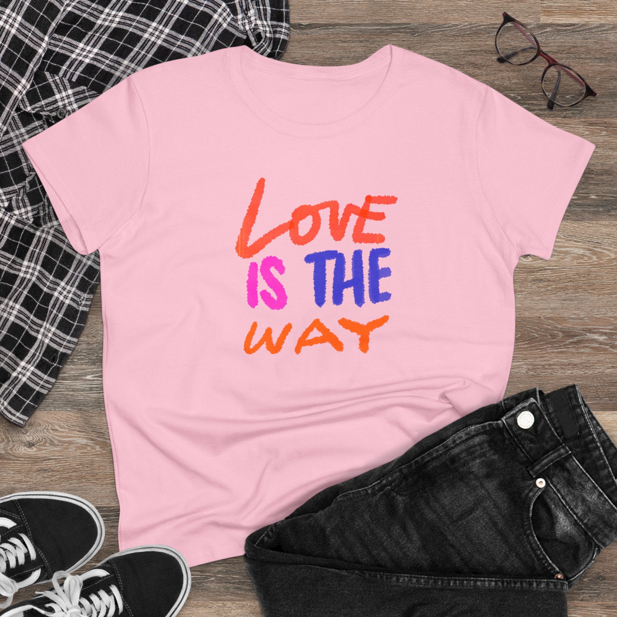 LOVE IS THE WAY Women's Midweight Cotton Tee