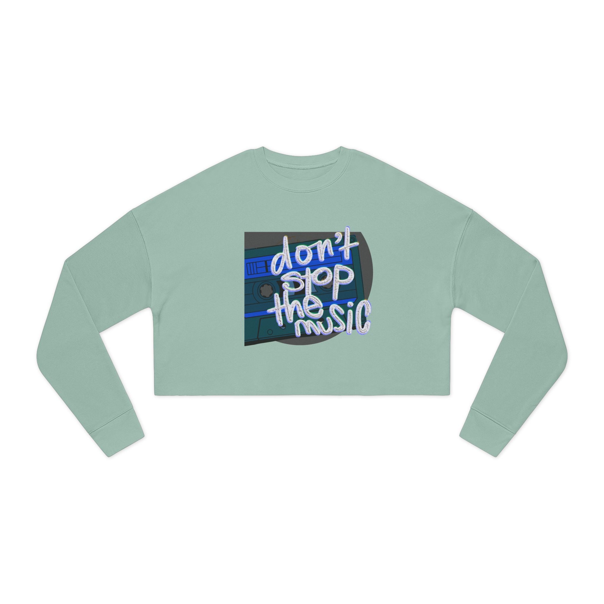Don't Stop The Music Cropped Sweatshirt - Trendy Women's Apparel for Music Lovers