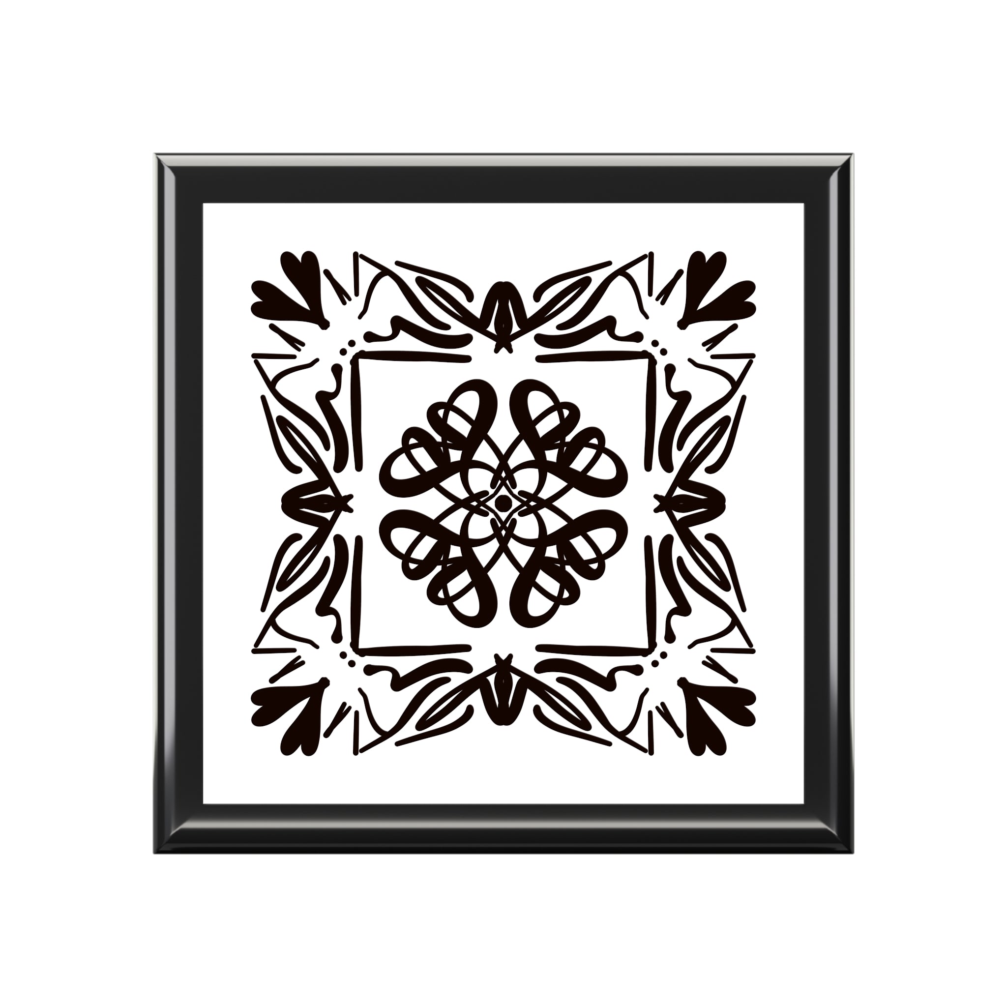 Elegant Black and White Jewelry Box with Floral Design - Perfect Gift for Birthdays and Anniversaries