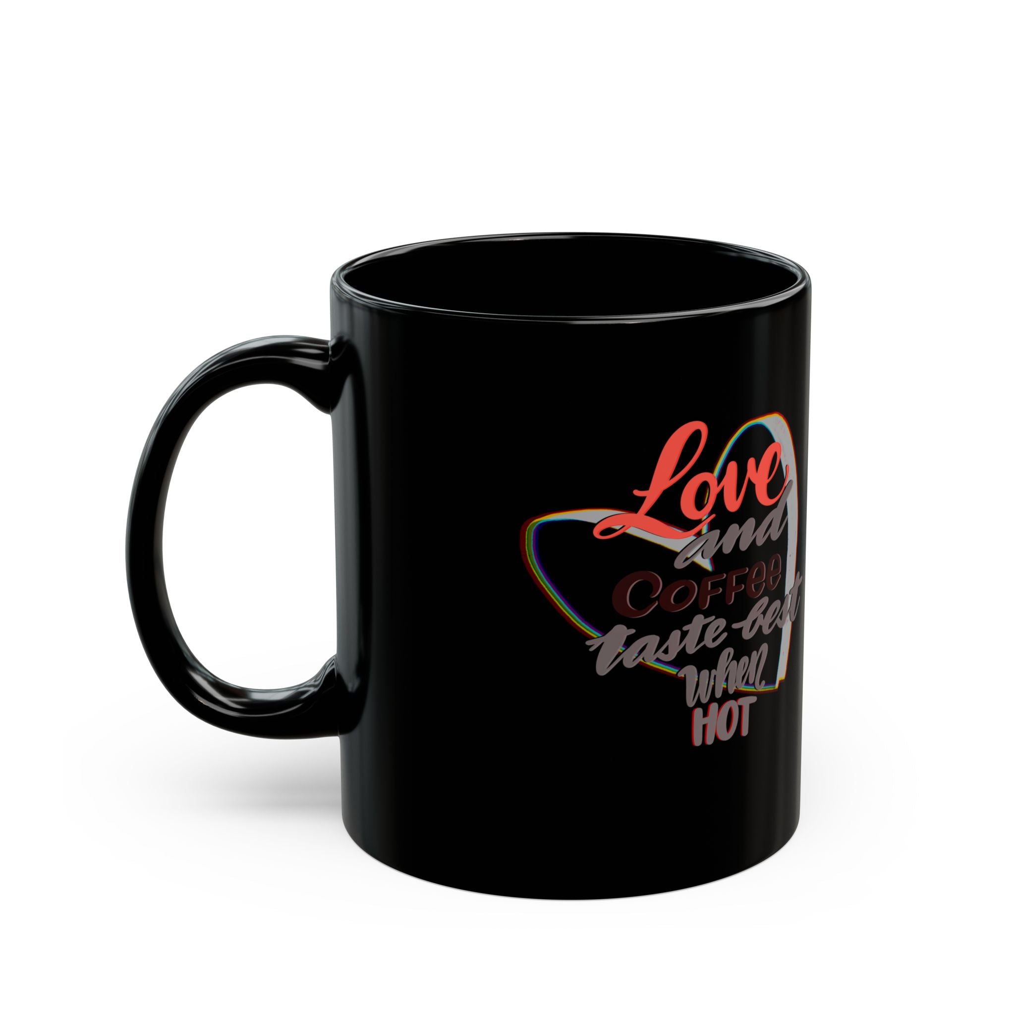 LOVE AND COFFEE Black Mug (11oz)