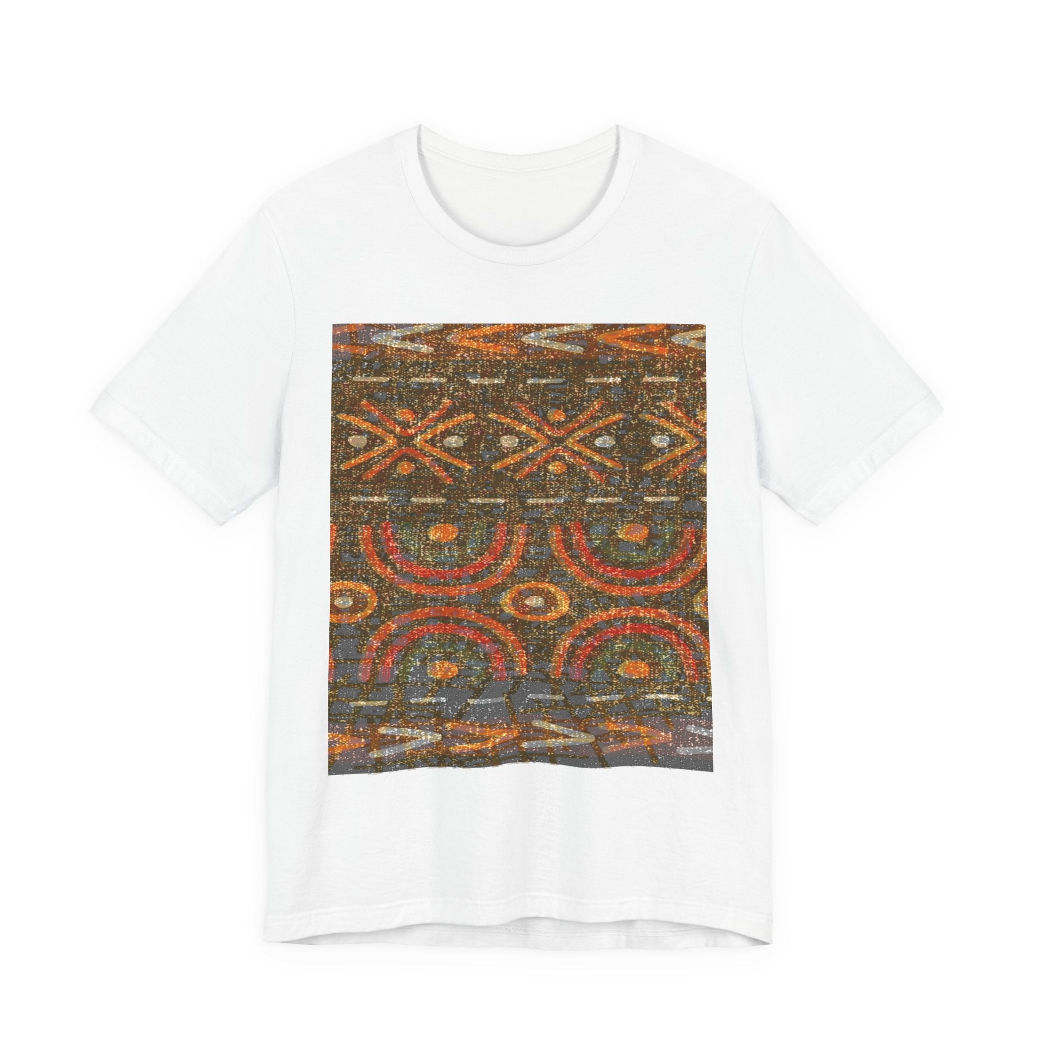 Afrikan Pattern Unisex Tee - Comfortable Casual Wear, Cute Gift for Friends, Summer Outing, Festival Ready, Unique Graphic Design