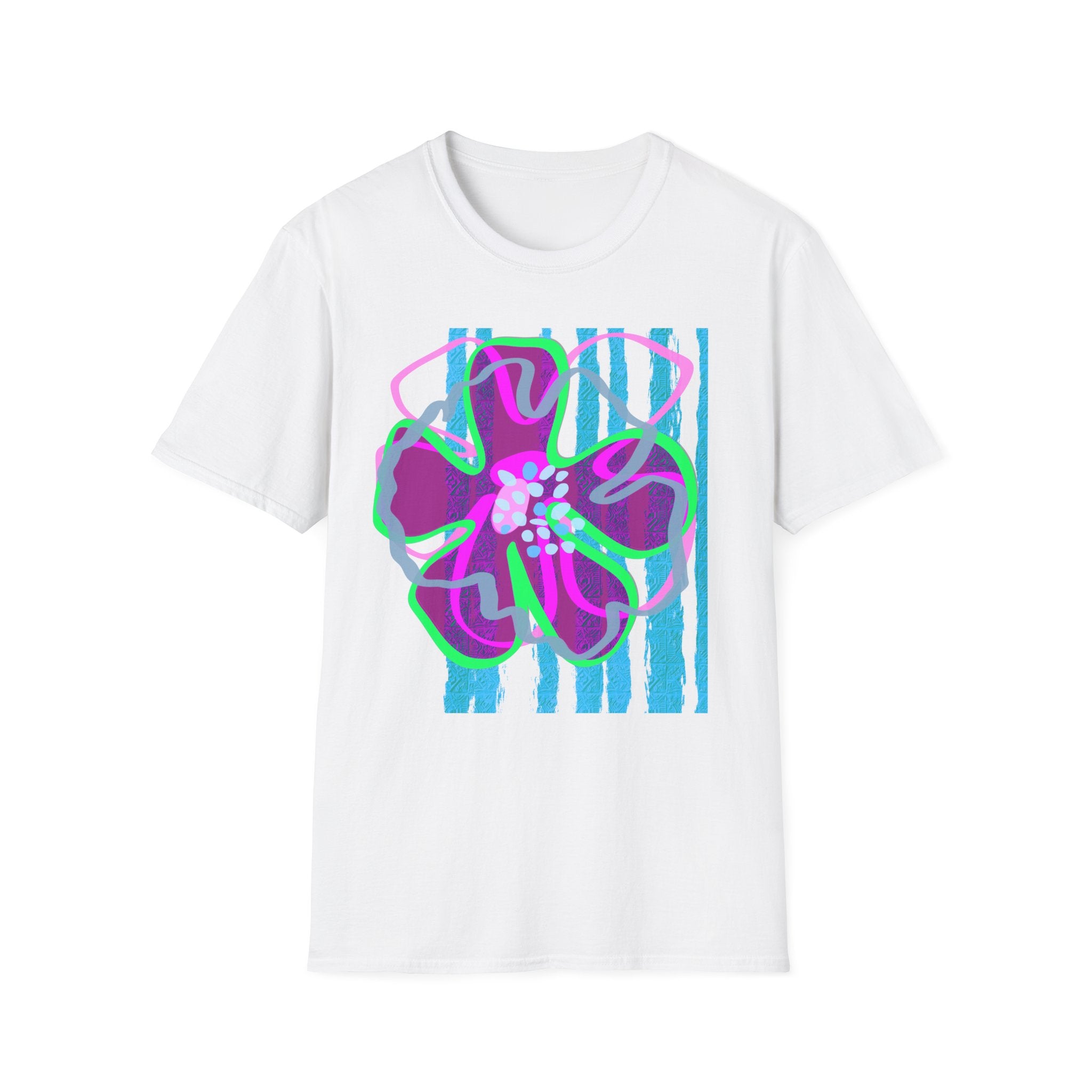 Vibrant Floral Unisex Softstyle T-Shirt for Summer Vibes