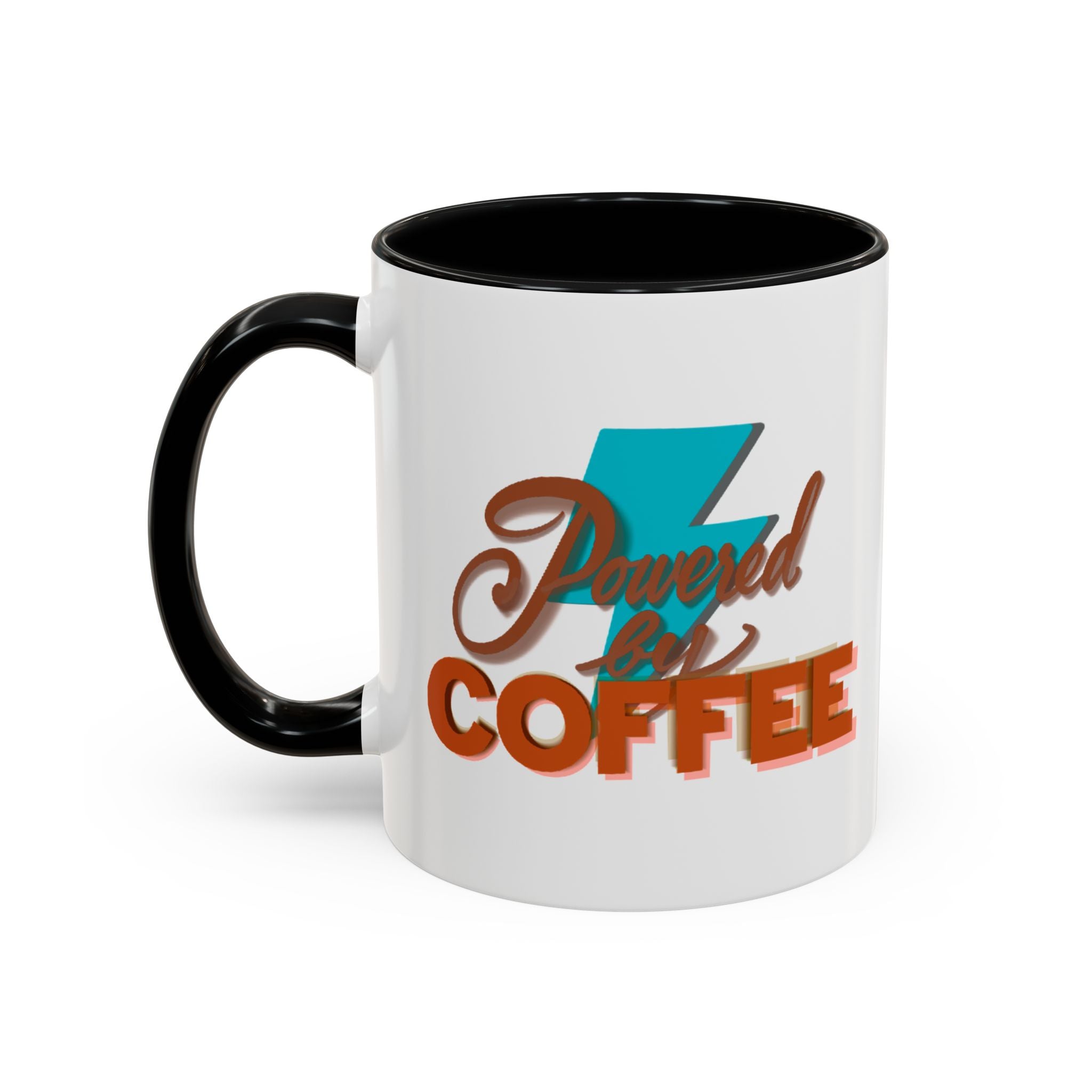 POWERED BY COFFEE Accent Coffee Mug (11 oz)