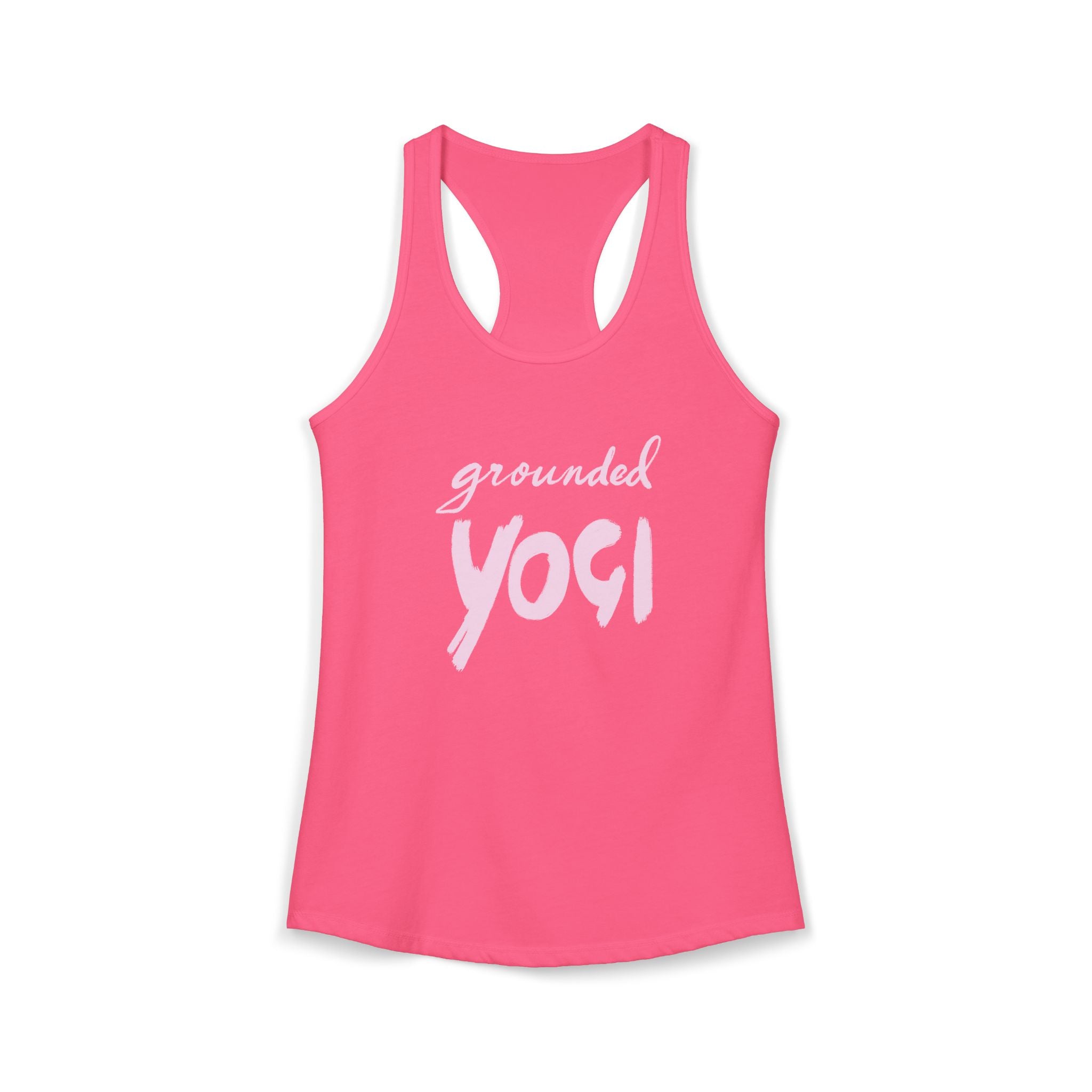 Grounded Yogi Racerback Tank — Handwritten Script Yoga Tribute