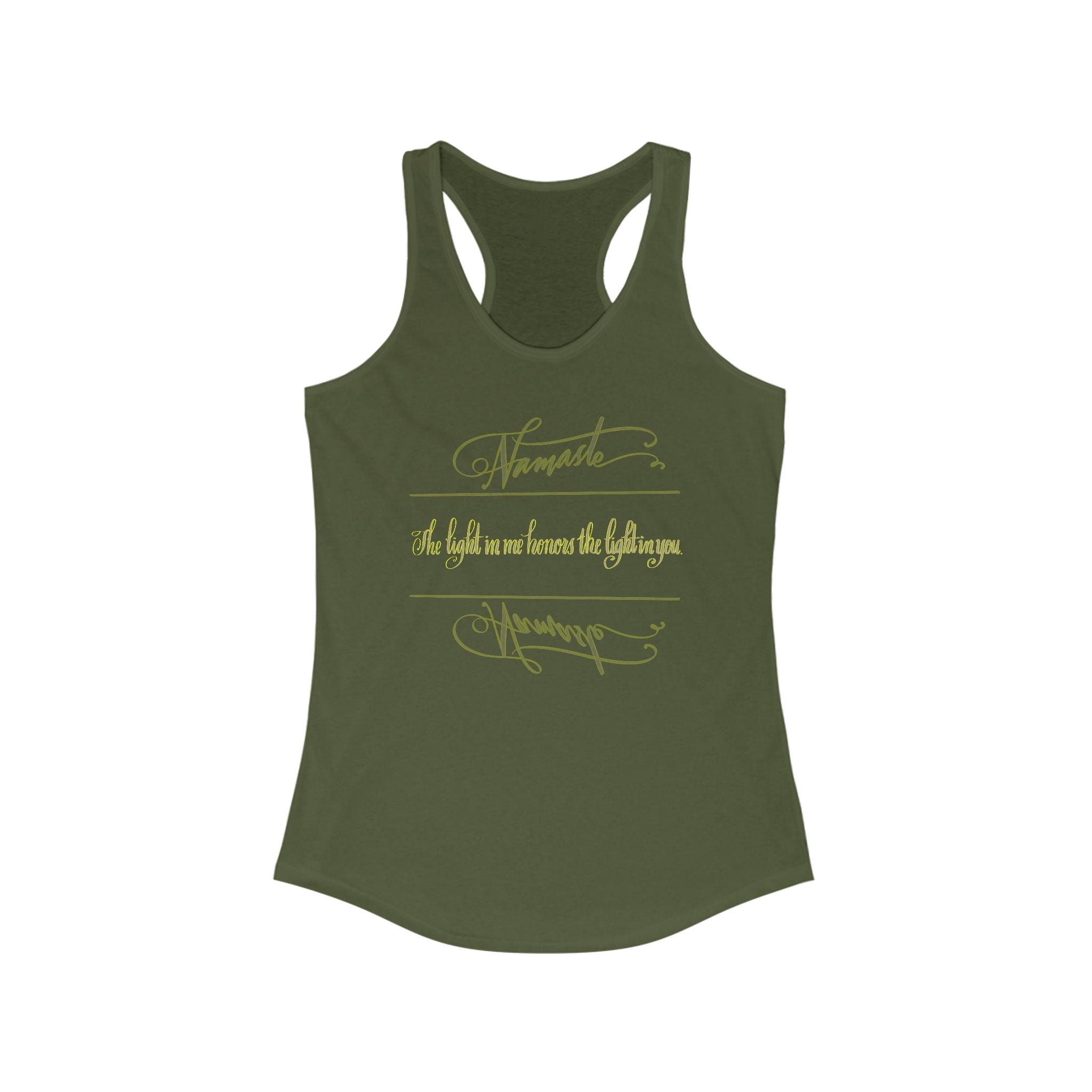 Namaste Women's Racerback Tank Top - Light and Gratitude Design