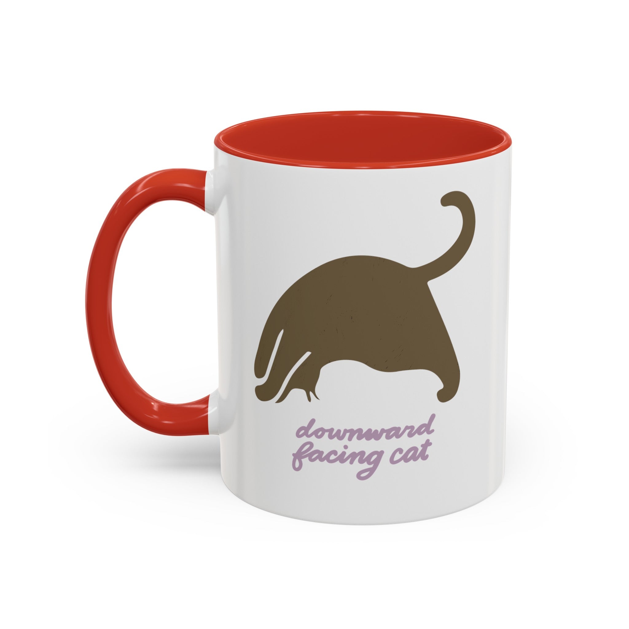 DOWNWARD FACING CAT Accent Coffee Mug (11 oz)