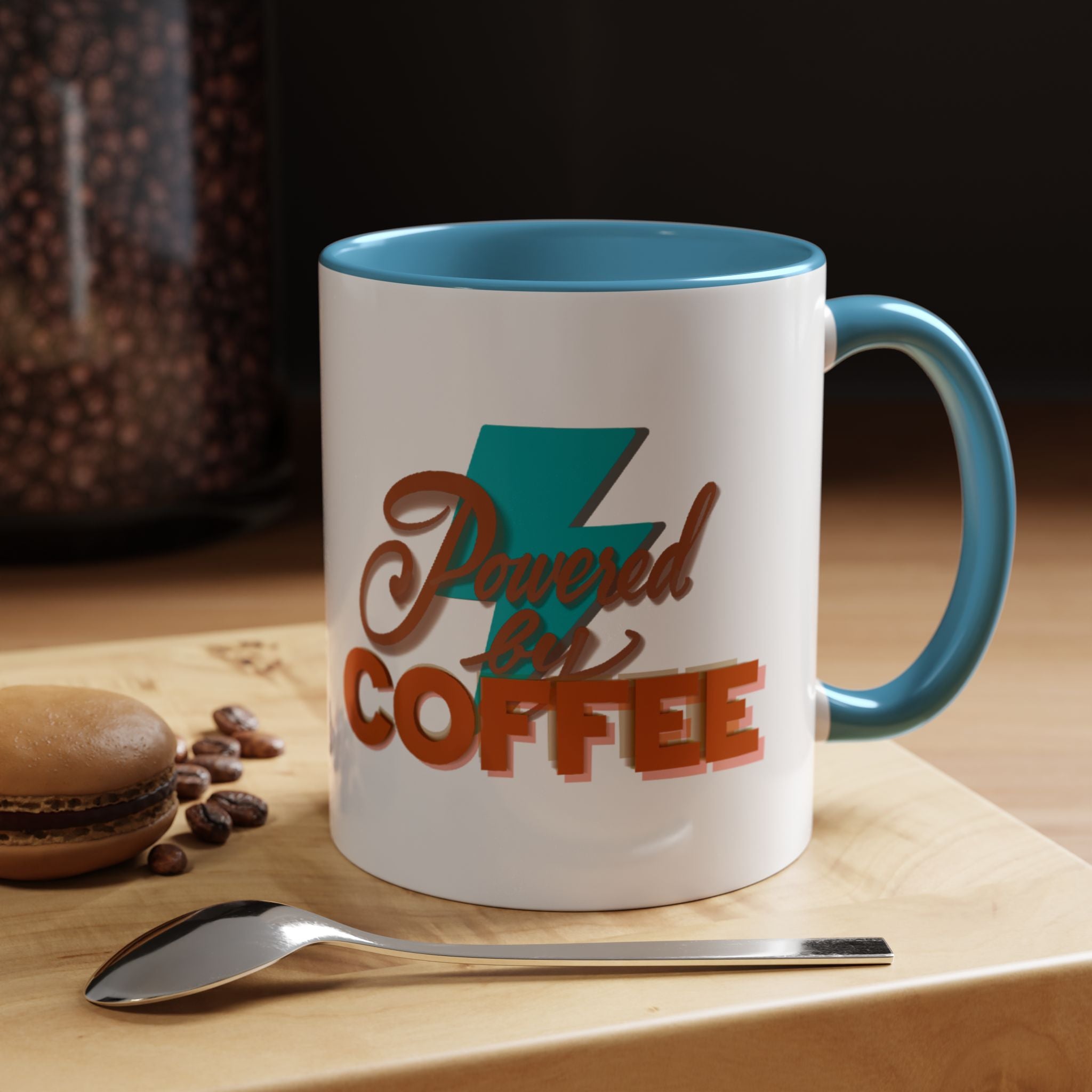 POWERED BY COFFEE Accent Coffee Mug (11 oz)