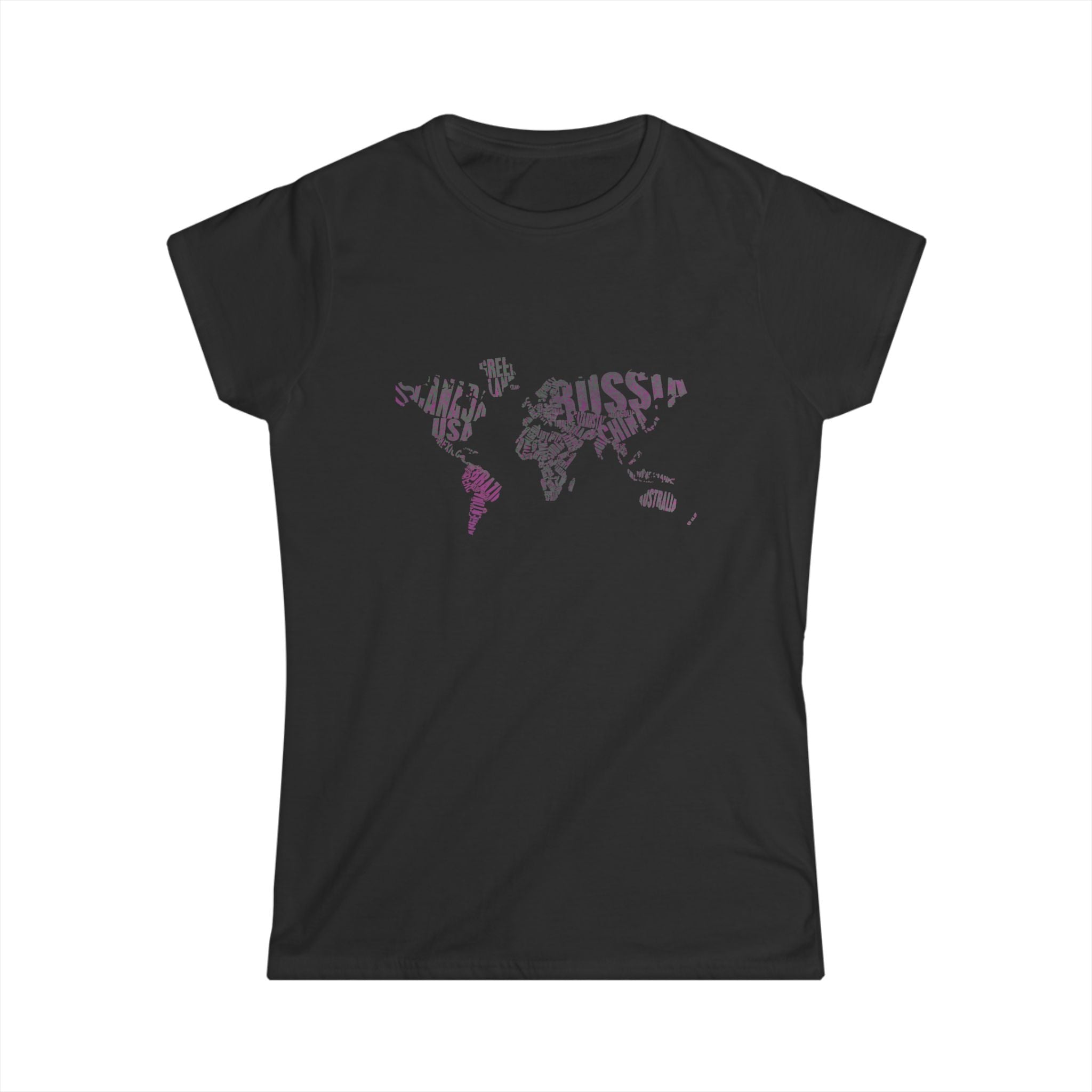Stylish World Map Women's Tee, Casual Travel Shirt, Gift for Adventurers, Earth Day Apparel, Everyday Fashion Piece