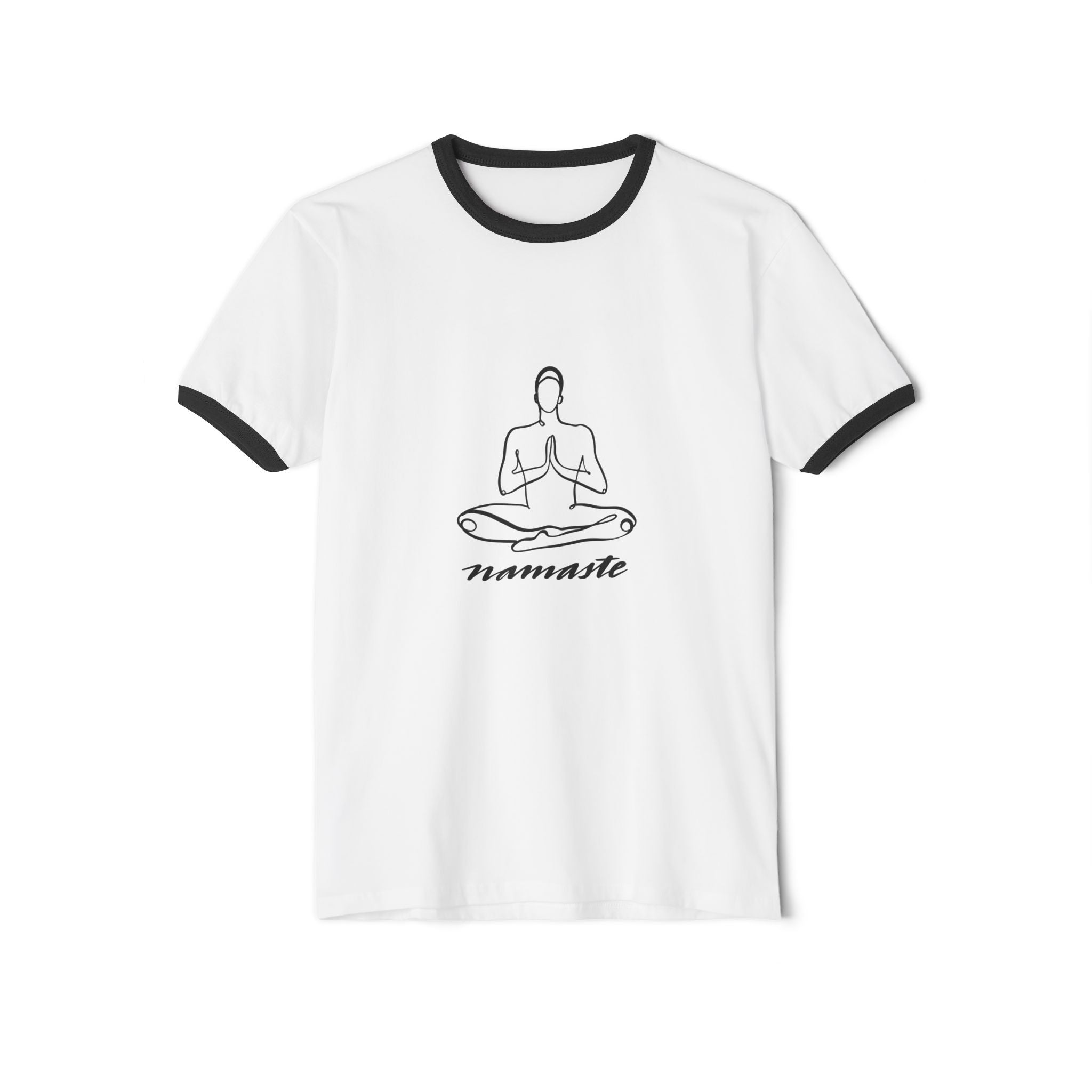 Namaste Unisex Cotton Ringer T-Shirt - Mindfulness Meditation Tee