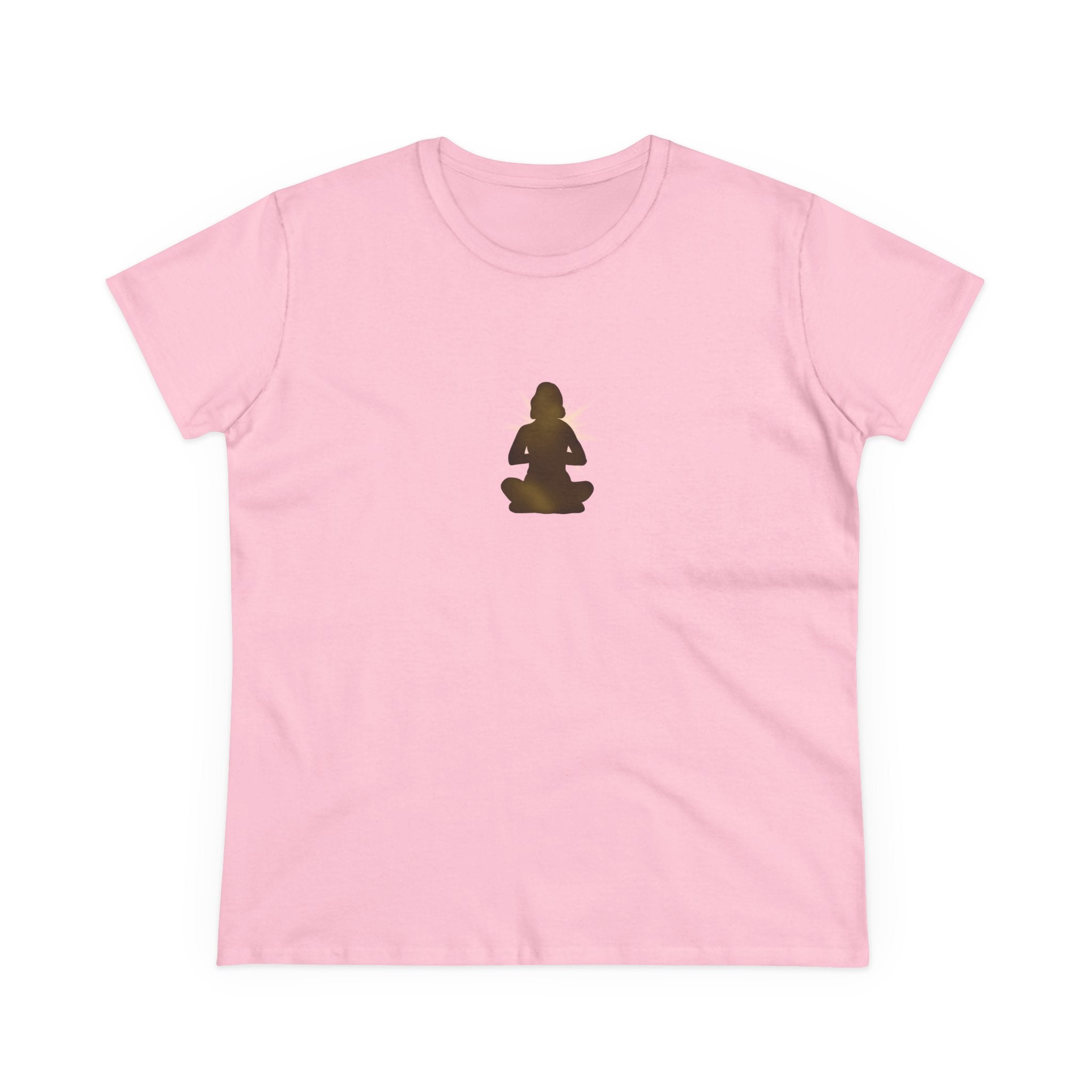 Meditation Silhouette Tee — Women's Yoga Cotton T‑Shirt
