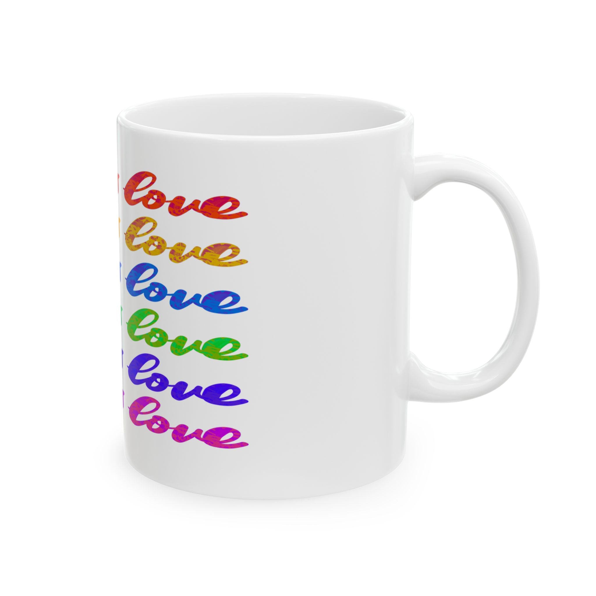 Colorful Love is Love Ceramic Mug - LGBTQ+ Pride Gift, Rainbow Coffee Cup, Friendship Present, Heartwarming Beverage Container, [...]