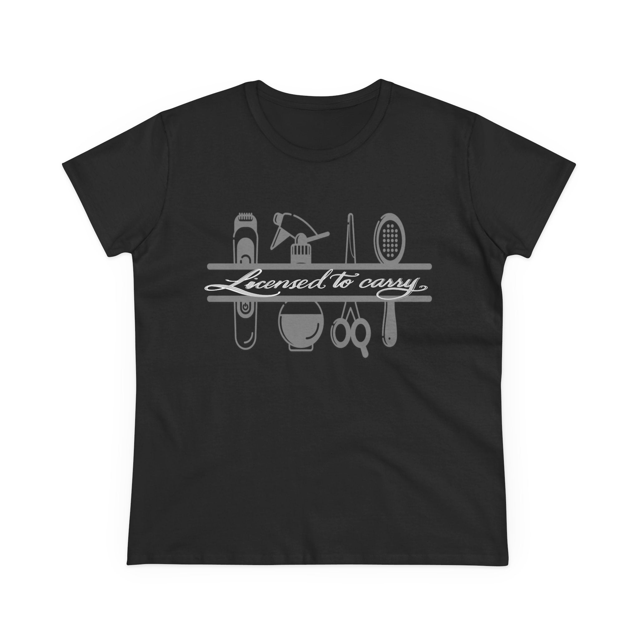 Licensed to Carry Women's Midweight Cotton Tee - Perfect for Barbers and Hair Stylists