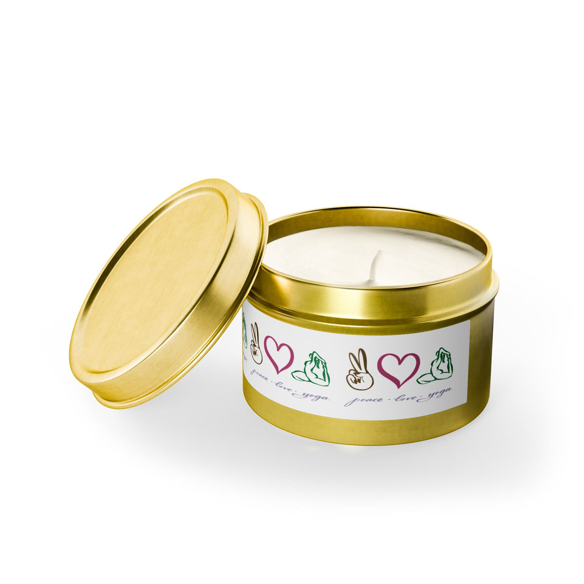 Tin Candle — Peace Love Yoga Tin Candle
