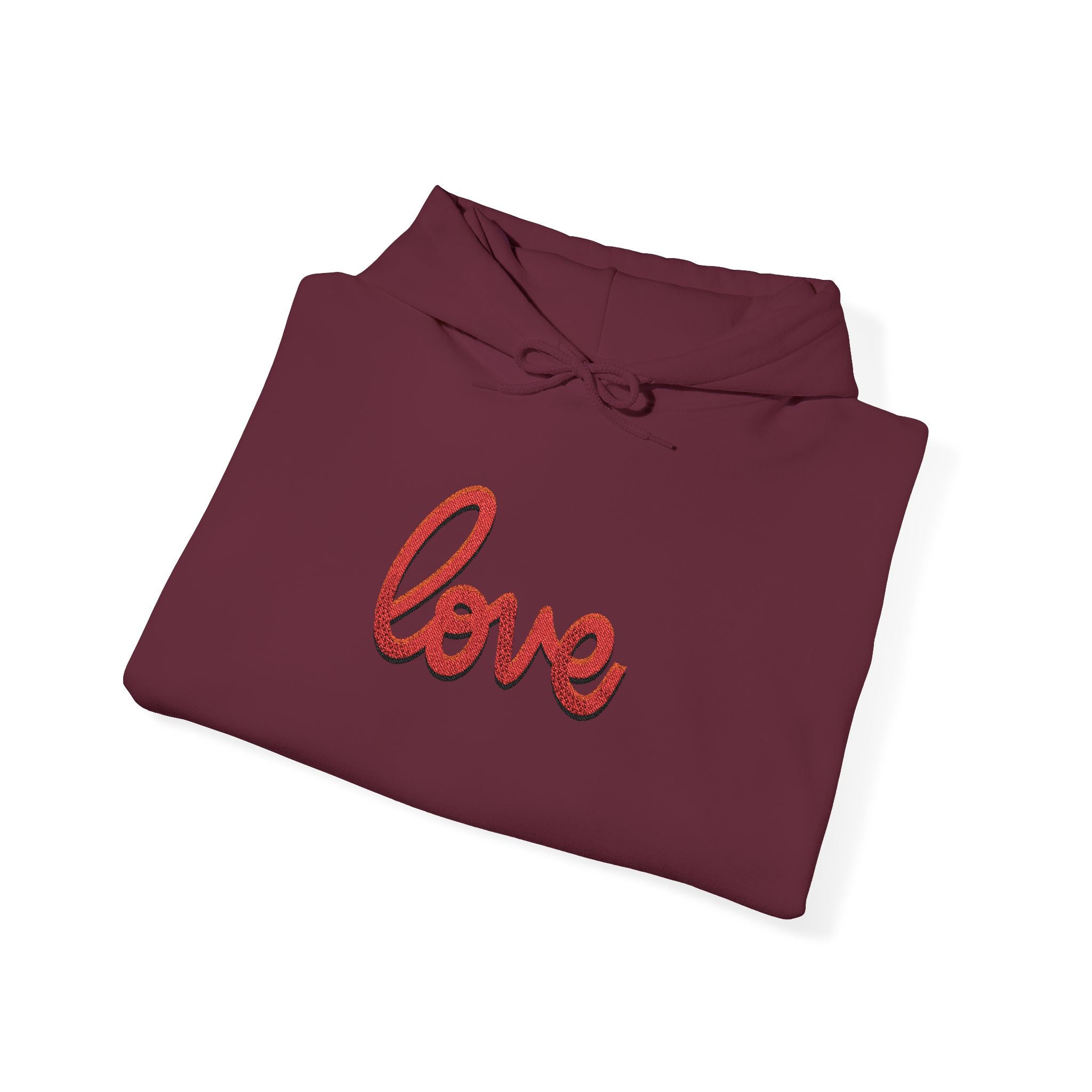 Love Script Hoodie — Red heart  Pullover