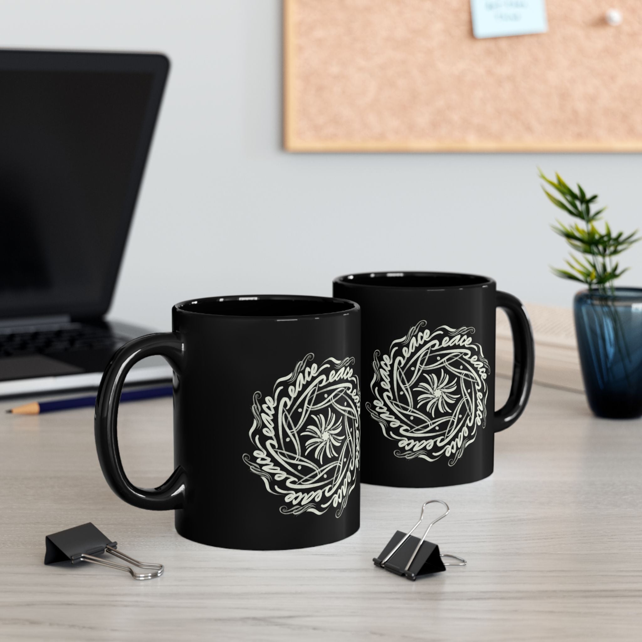 Peace Mandala Mug — 11oz Ceramic Coffee Cup