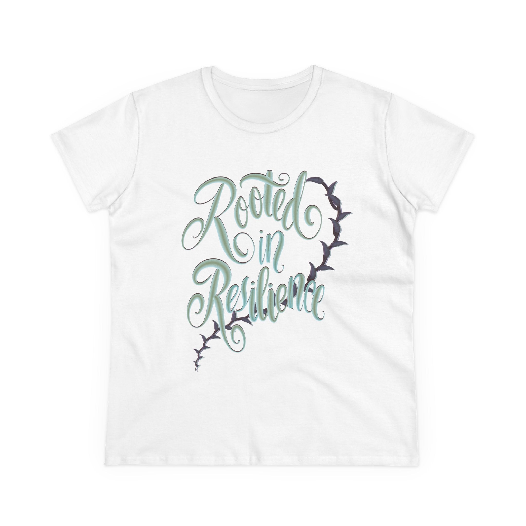 Rooted in Resilience Women's Midweight Cotton Tee - Inspirational Apparel for Strength and Empowerment