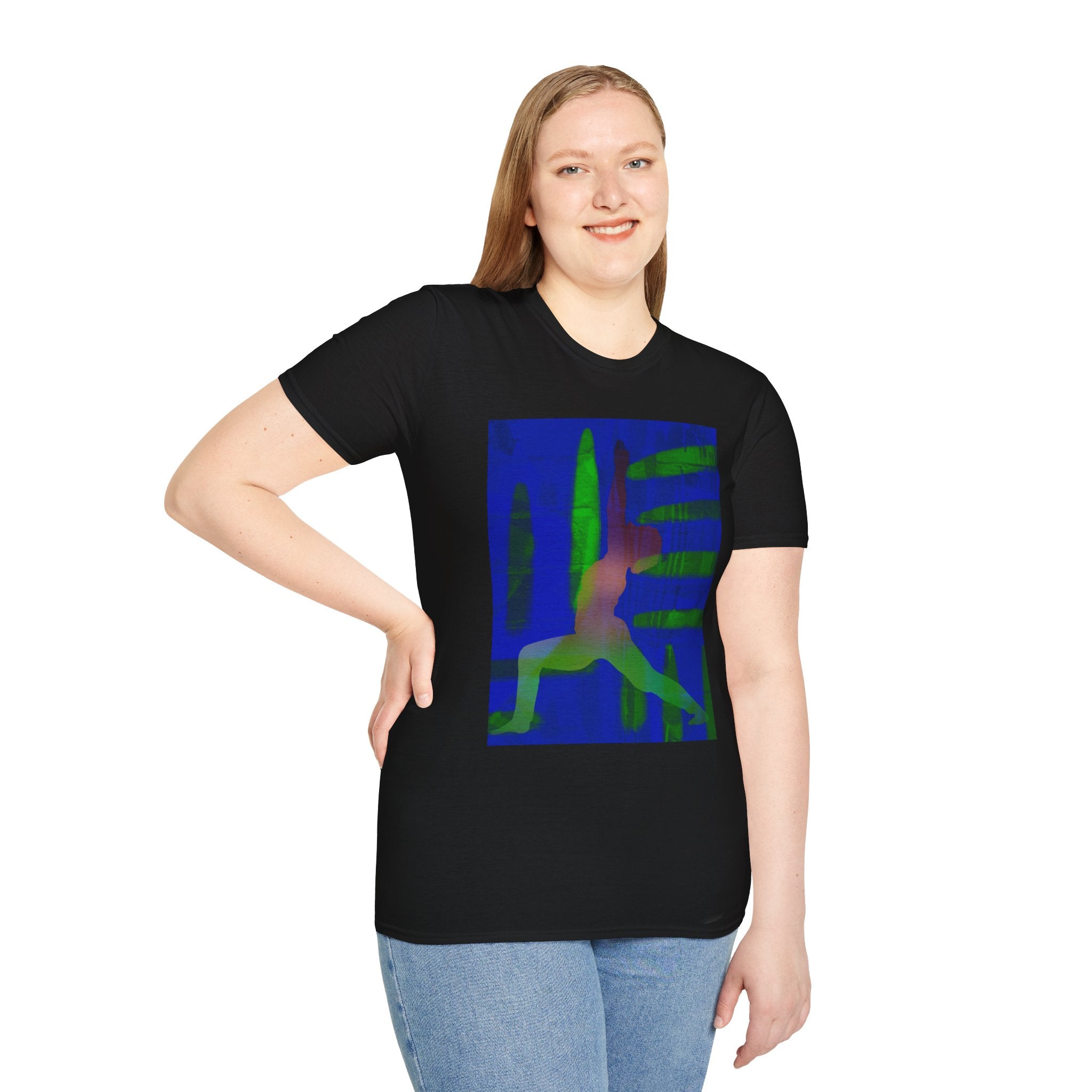Yoga Pose Graphic T‑Shirt — Abstract Warrior Silhouette