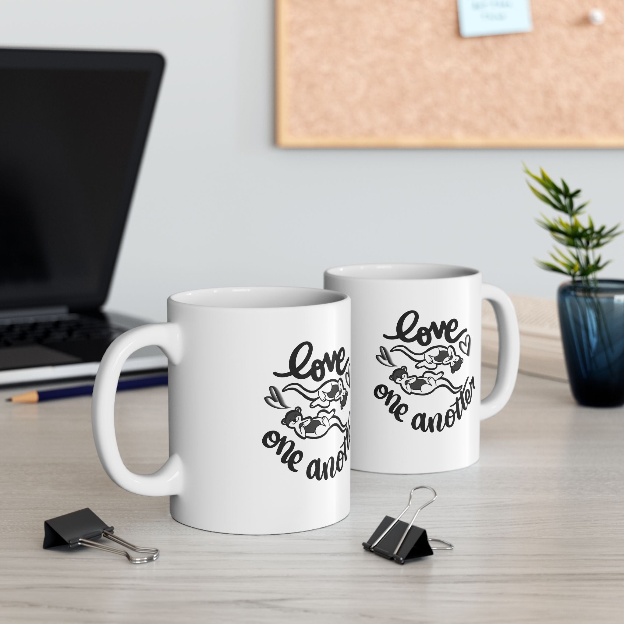 Love One Anotter Ceramic Mug — Inspirational Script Coffee Cup (11oz)