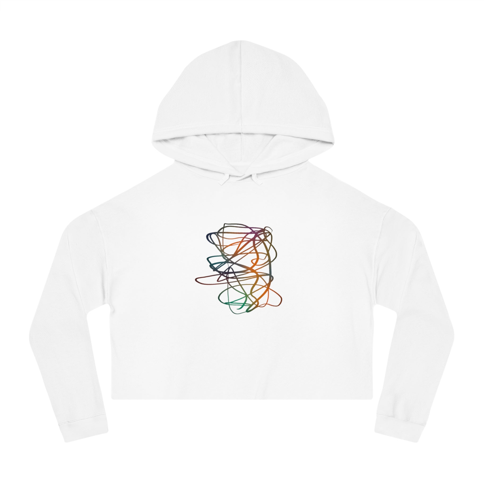 Vibrant Squiggle Cropped Hoodie for Women, Cozy Casual Wear, Perfect Gift for Birthdays, Graduations, and Cozy Nights, Unique Art Design