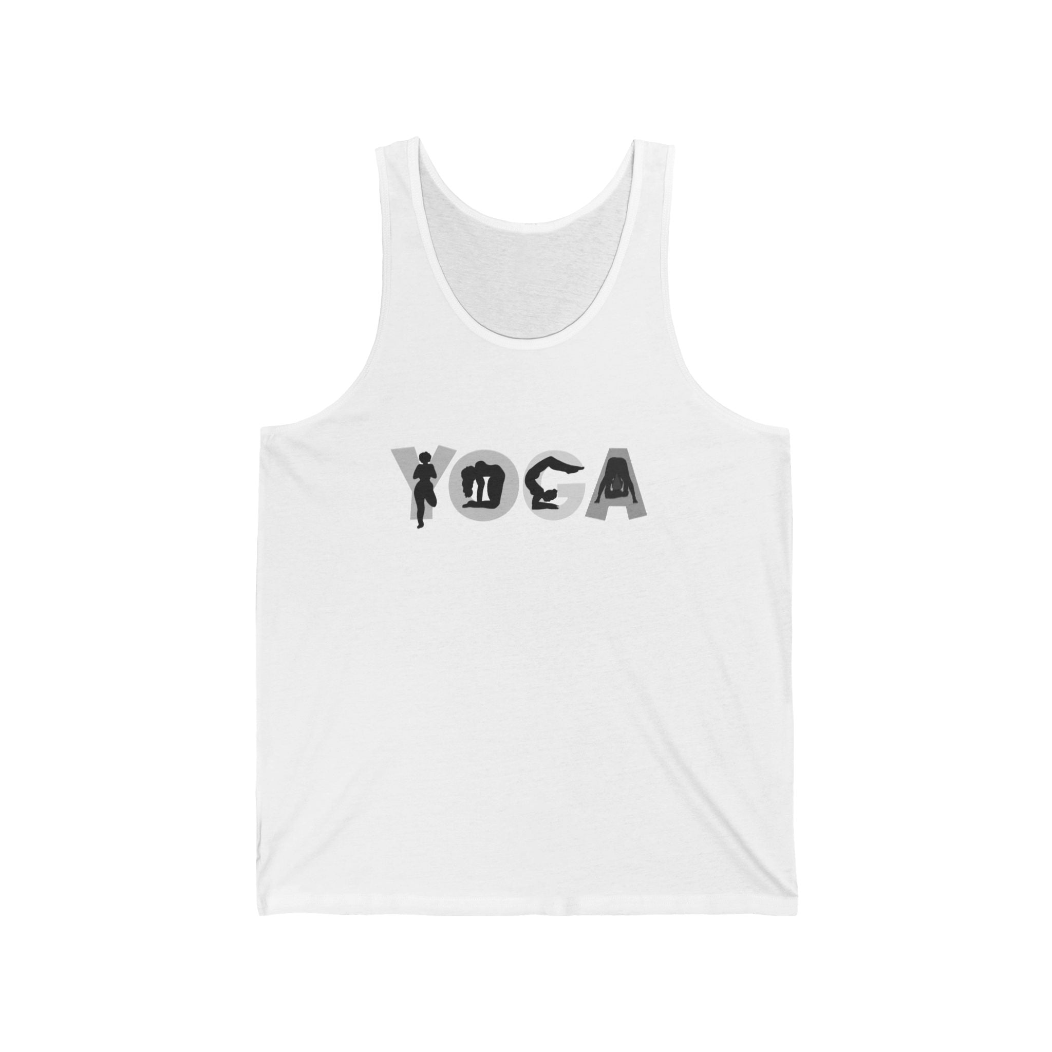 Yoga Tank Top - Unisex Jersey Tank with Hand-Drawn Yoga Asana Design