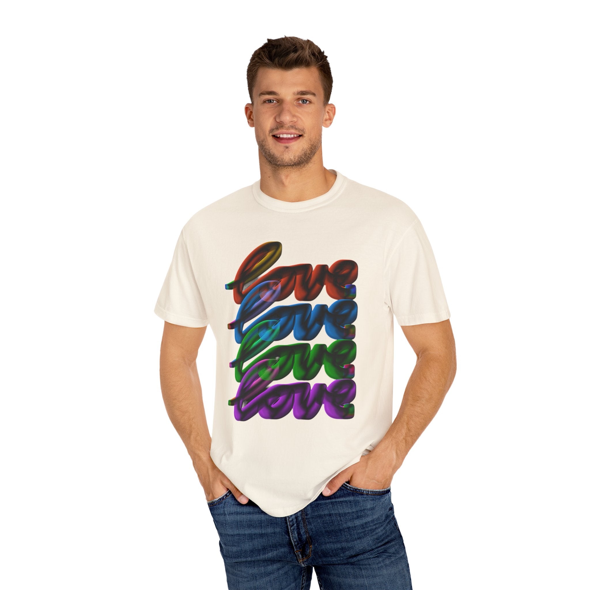 LOVE MULTI Unisex Garment-Dyed T-shirt