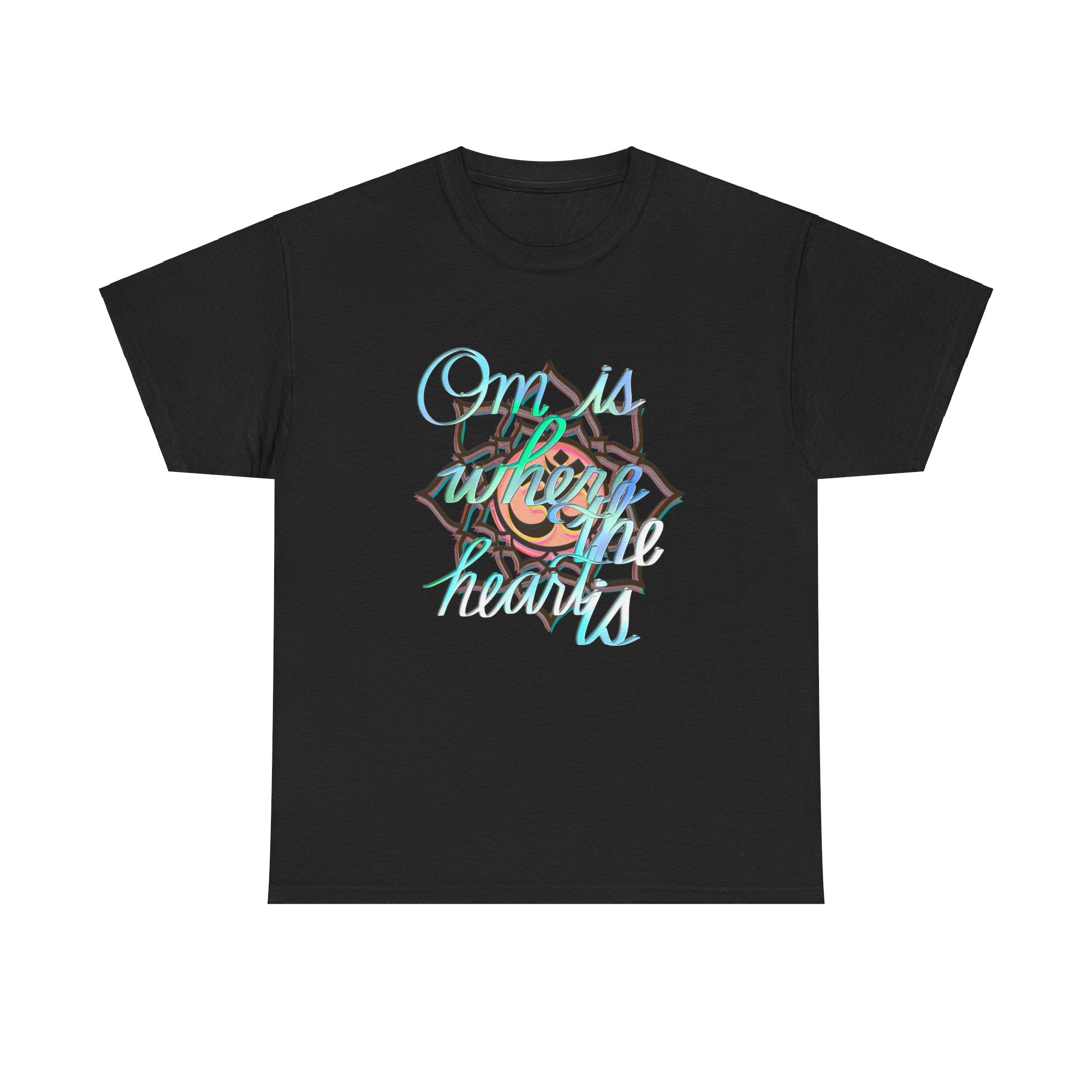 OM IS WHERE THE HEART IS Unisex Heavy Cotton Tee