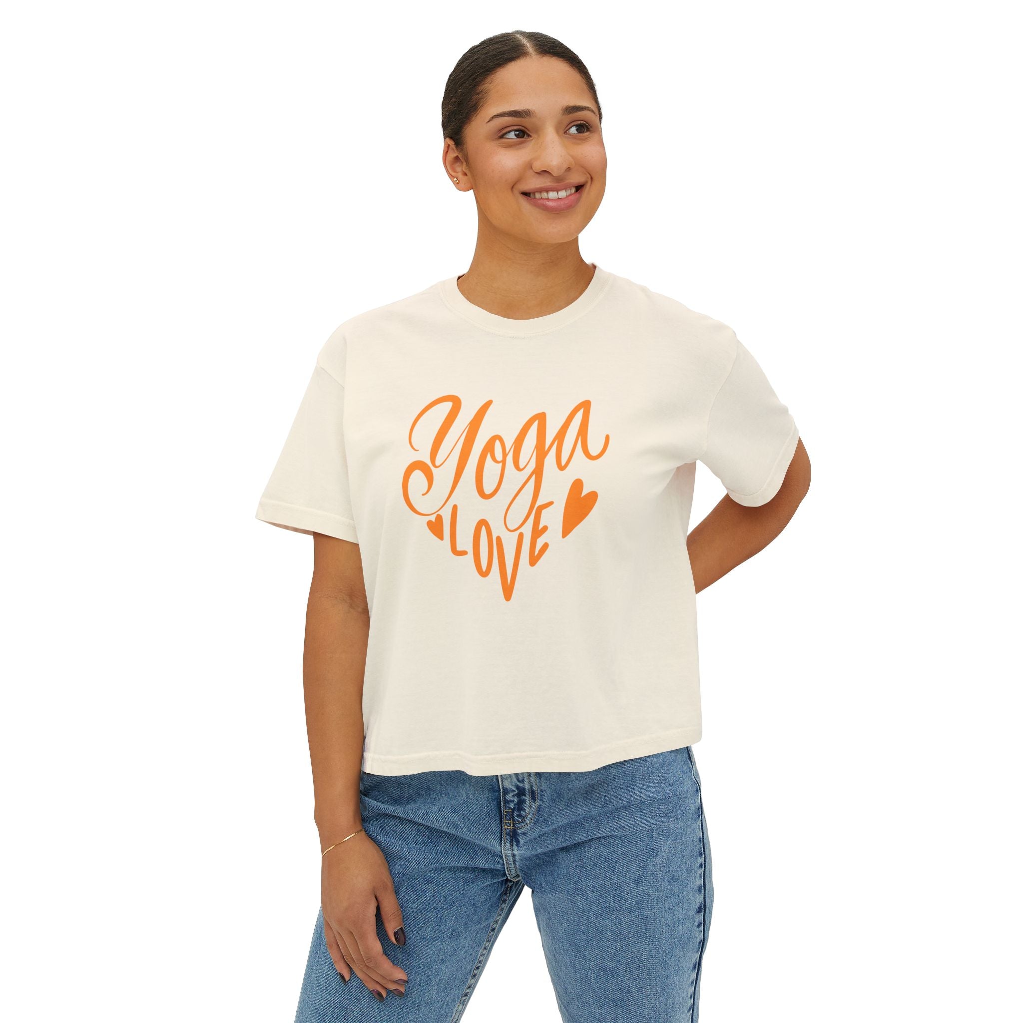 Yoga Love  Boxy Tee - Comfortable Relaxed Fit for Yoga Enthusiasts