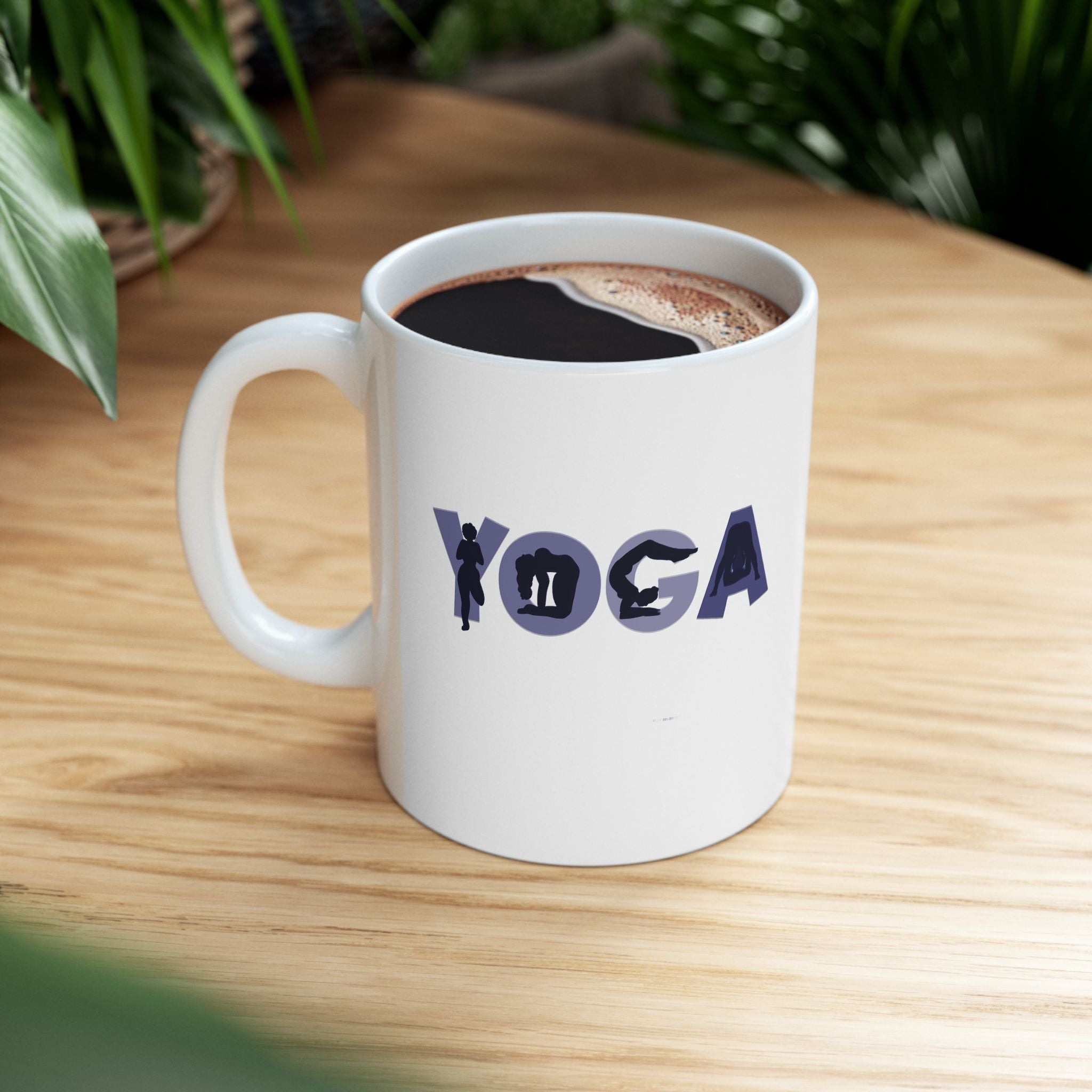 Yoga Asana Ceramic Mug — Hand-Drawn Pose Design (11oz)