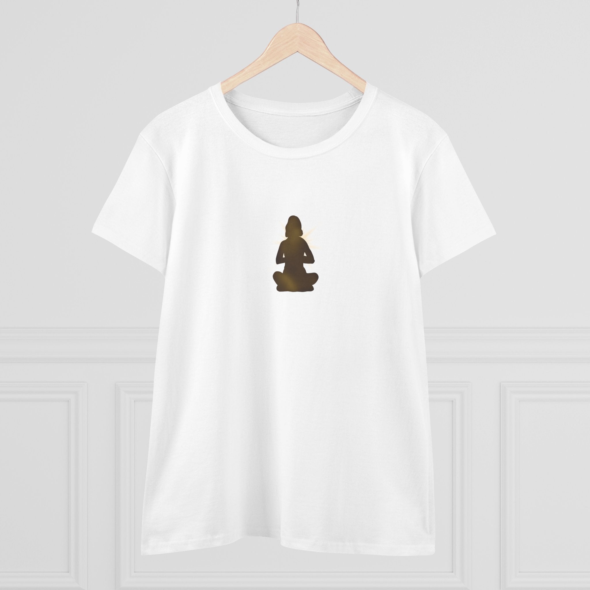 Meditation Silhouette Tee — Women's Yoga Cotton T‑Shirt