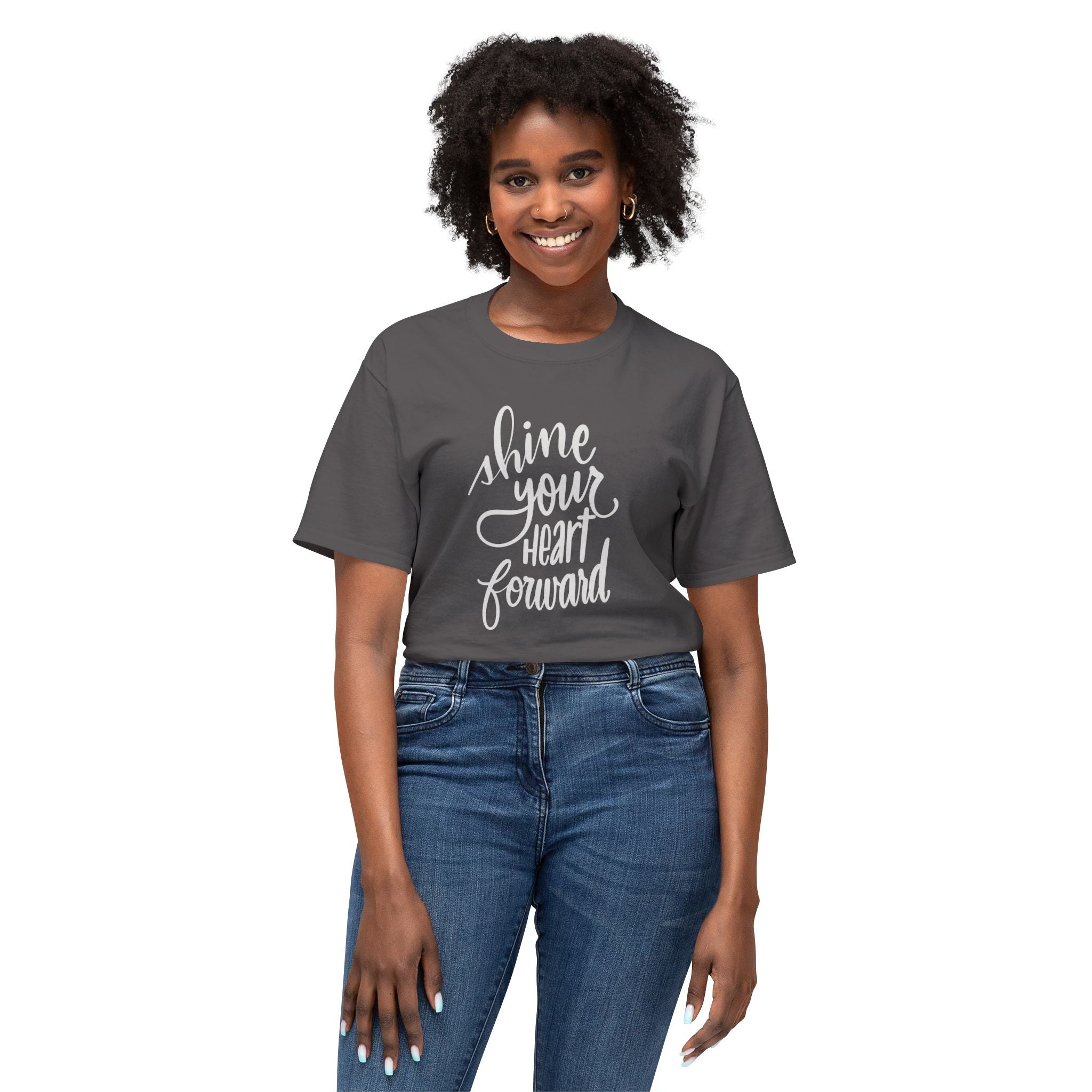 Inspirational Yoga T-Shirt - "Shine Your Heart Forward"